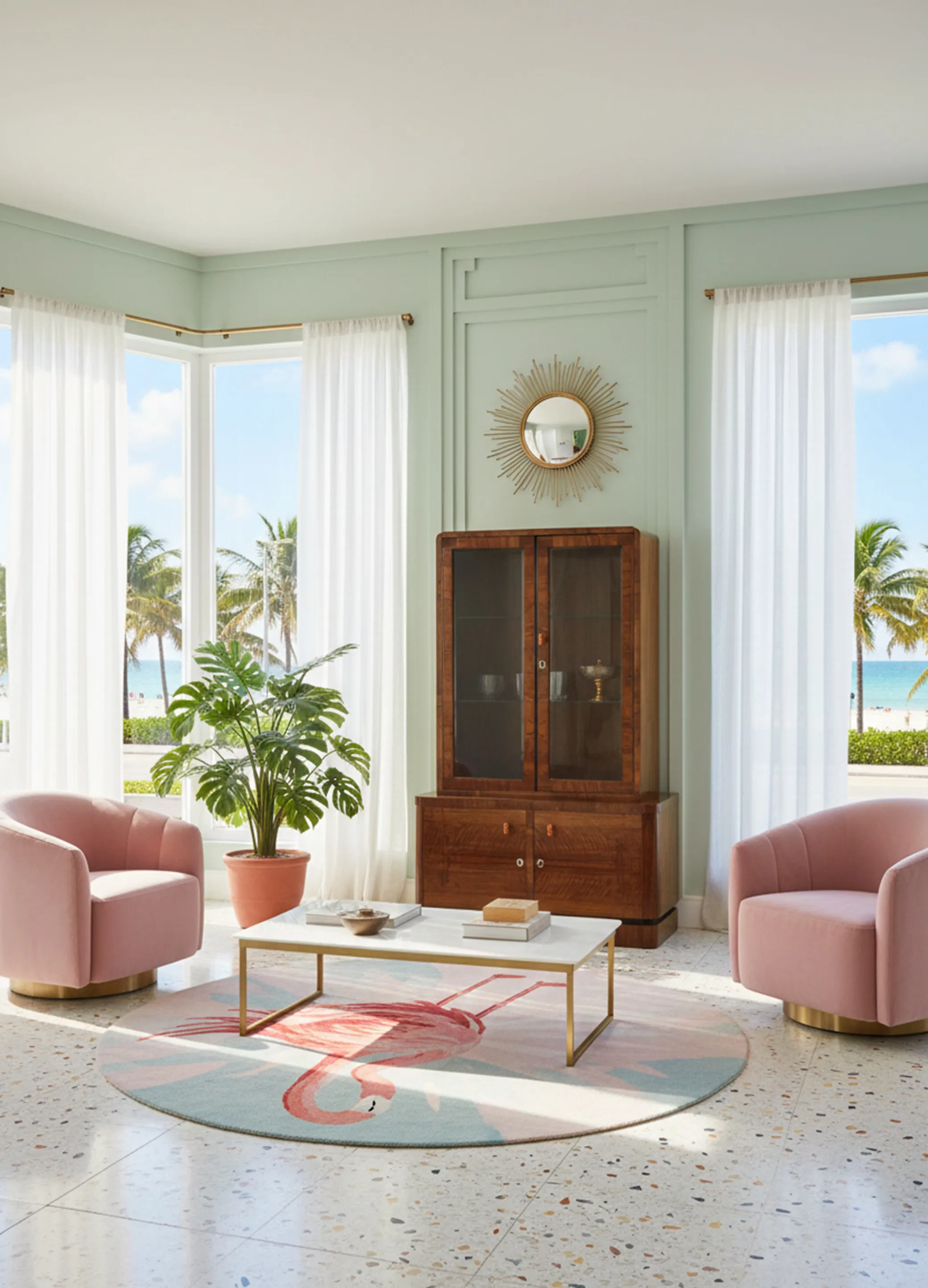 античный книжный шкаф с классическим дизайном в светлой комнате