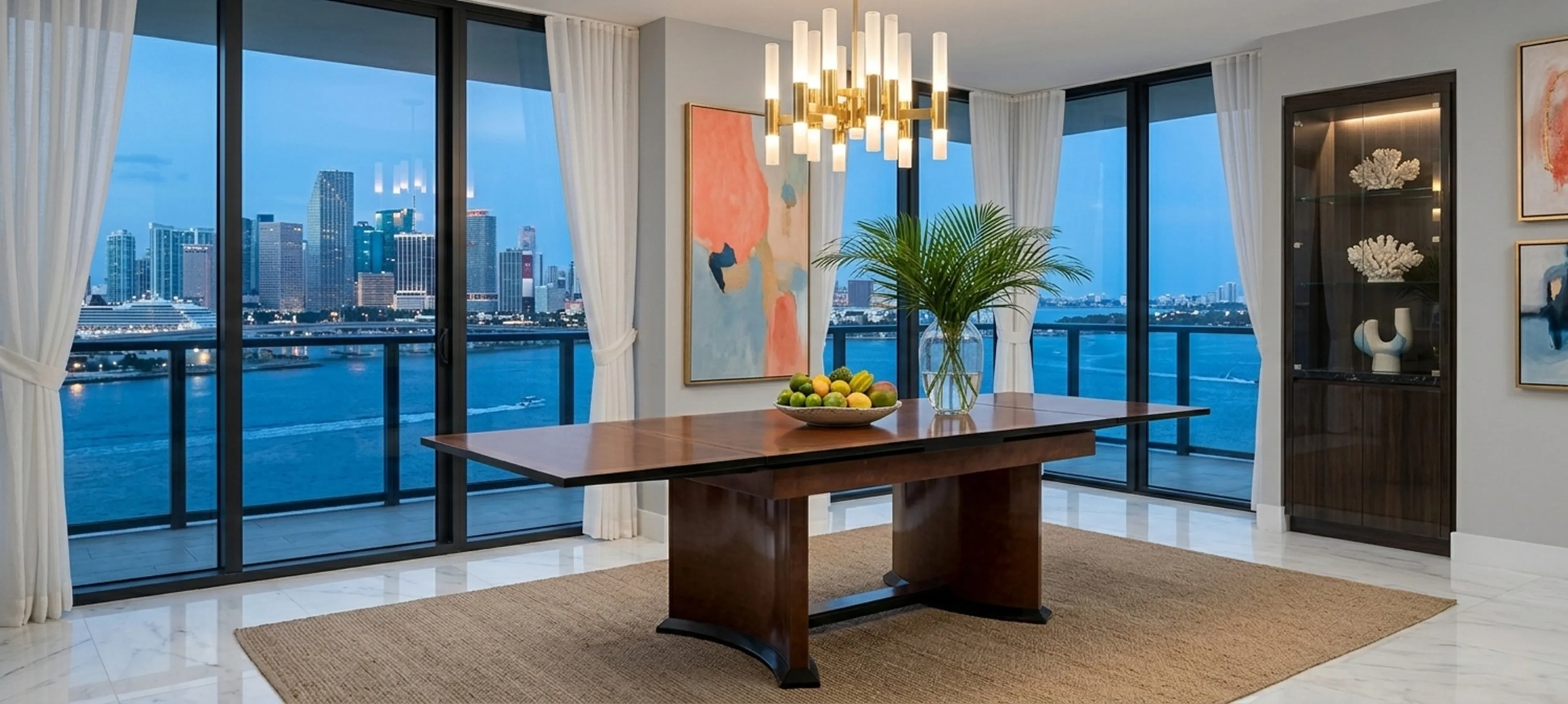 Mesa de jantar antiga para 12 pessoas com vista para o mar