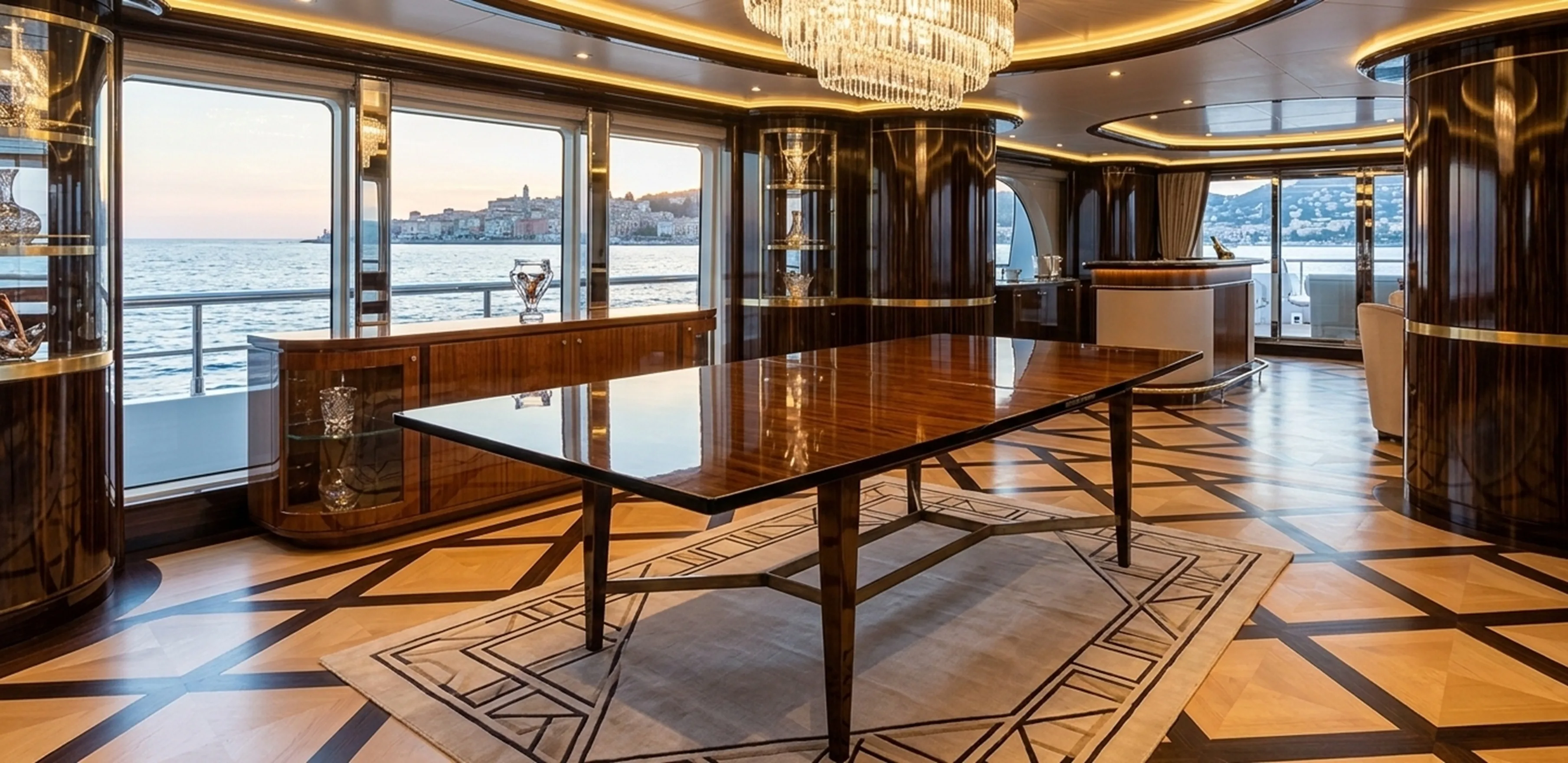 Mesa de jantar antiga para 10 ou 6 pessoas em ambiente elegante