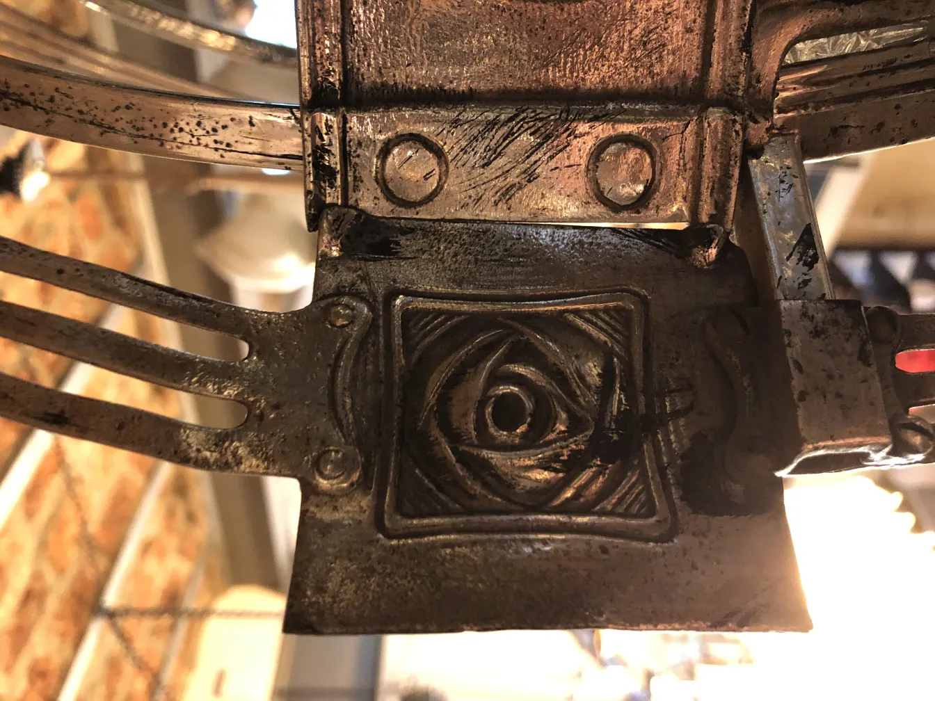 Antique lantern with intricate metal decorative details