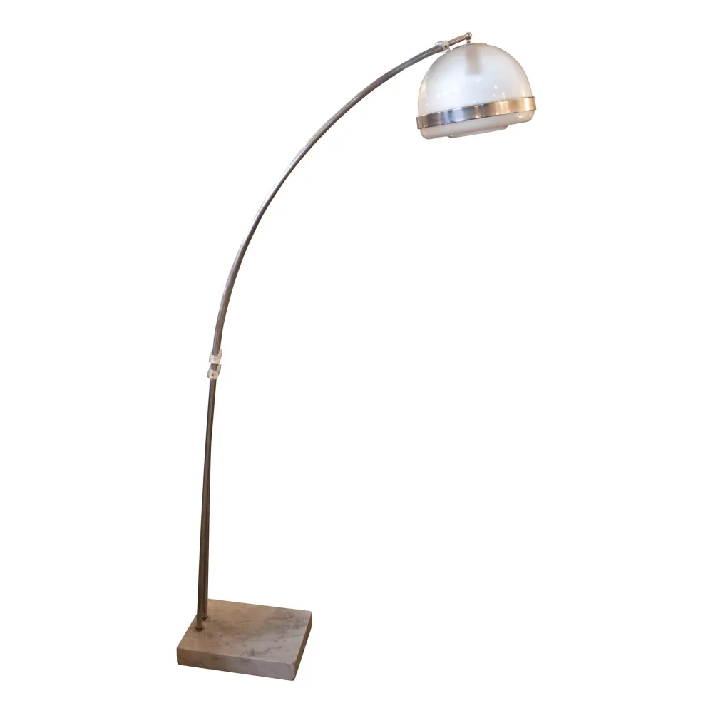 Lampada da terra antica con design curvo Art Deco