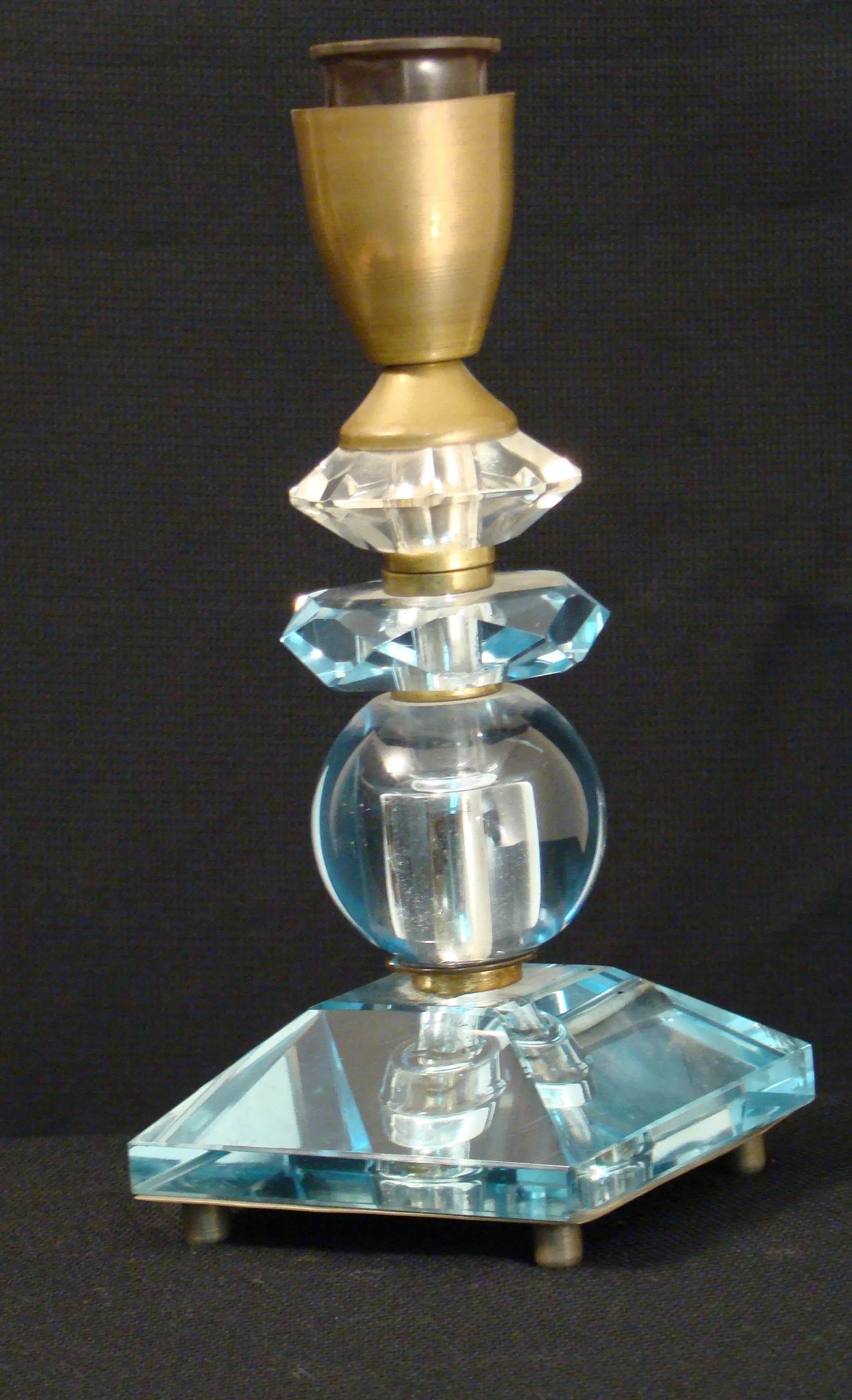 ancienne lampe de bureau avec base en verre, élégante et décorative