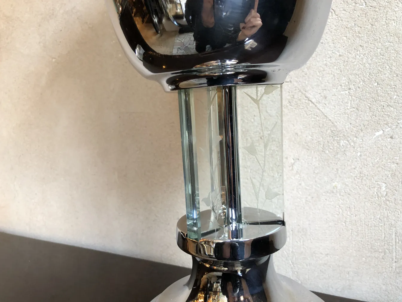 antique table lamp in art deco style with elegant details