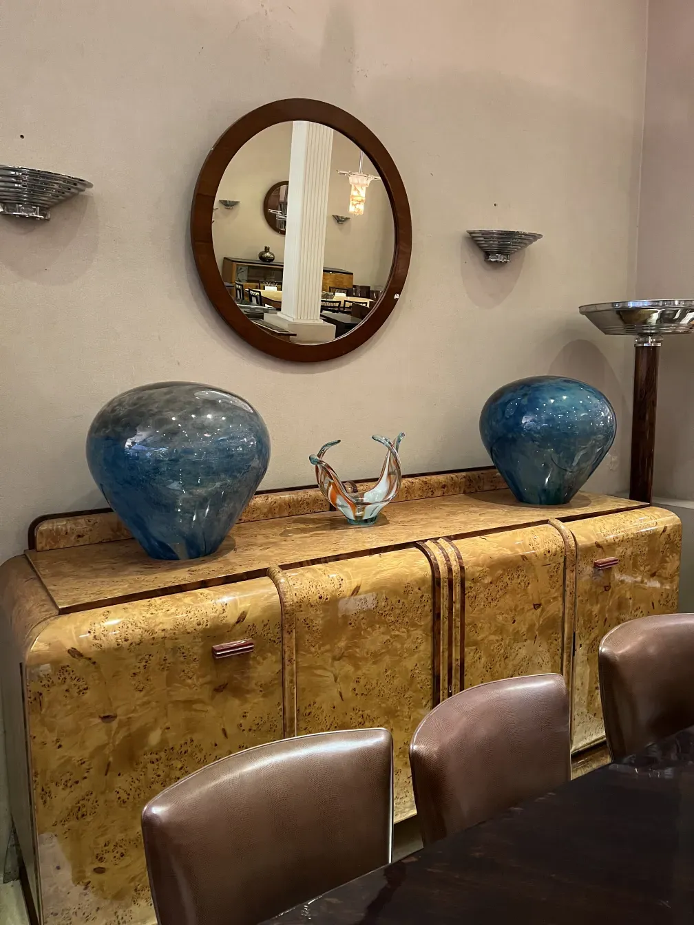 antique table lamp with elegant art deco design details