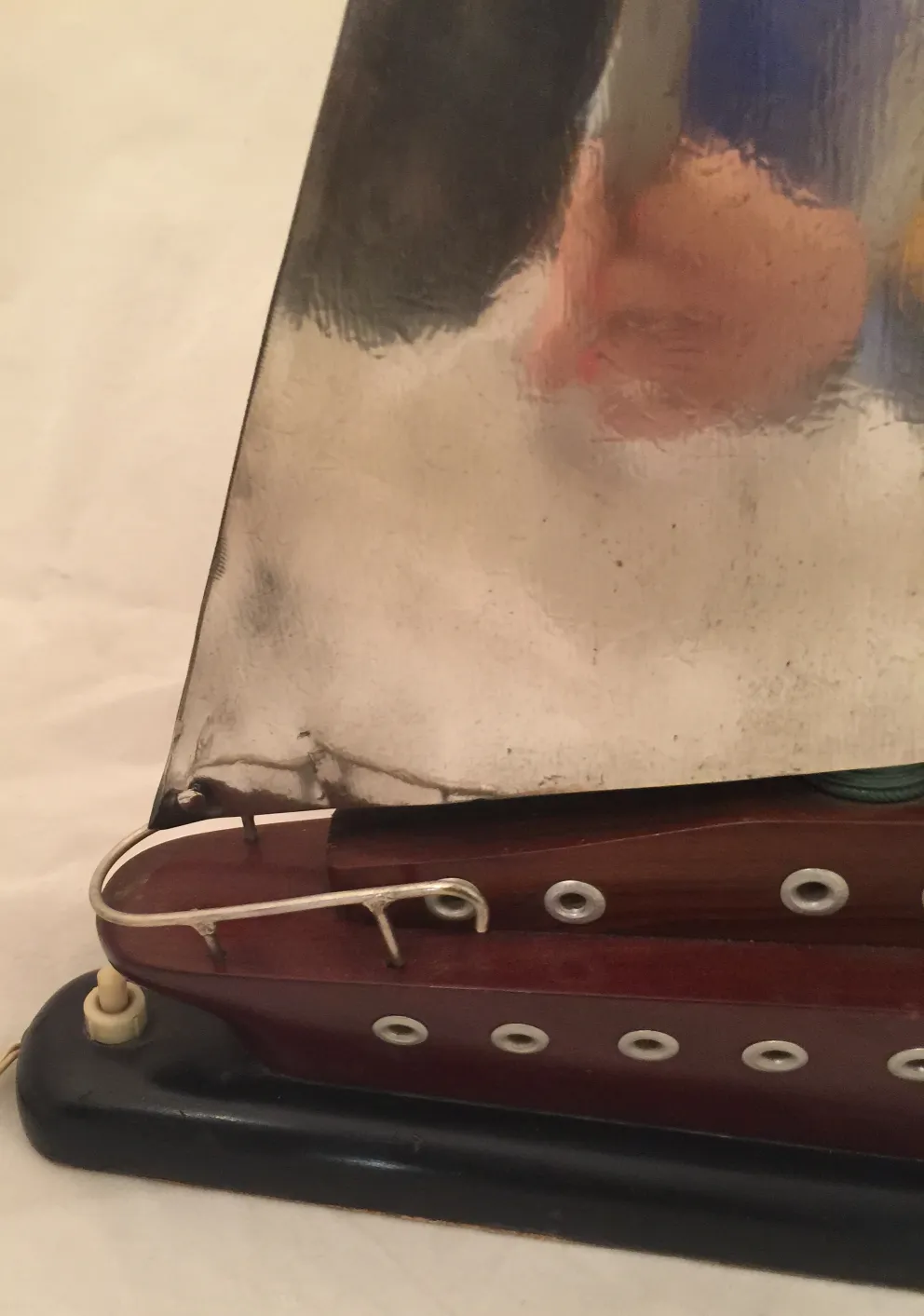 lampada da tavolo antica art deco con design di barca