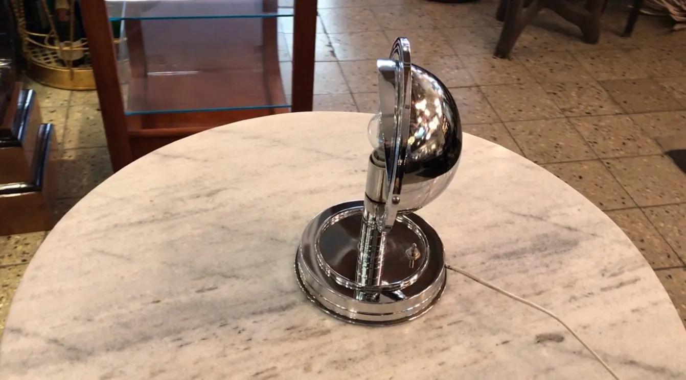 antique table lamp with art deco style, shiny and elegant