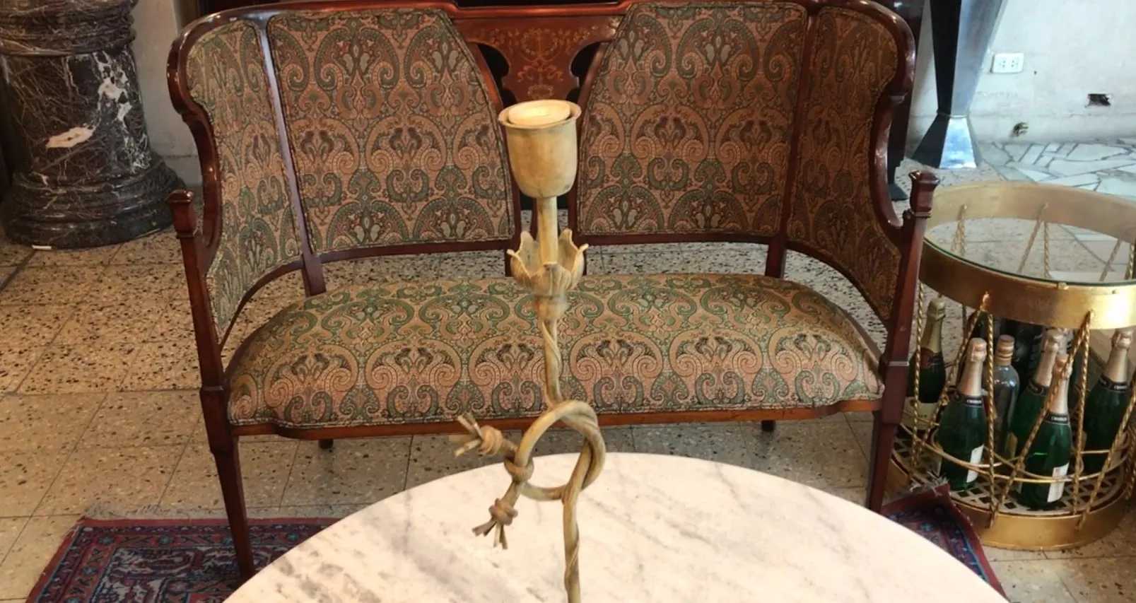 antique table lamp art deco with elegant design in a classic cozy setting