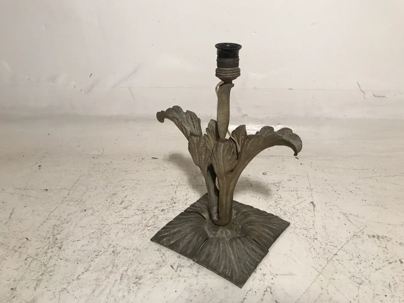 antique table lamp in art deco style with decorative base