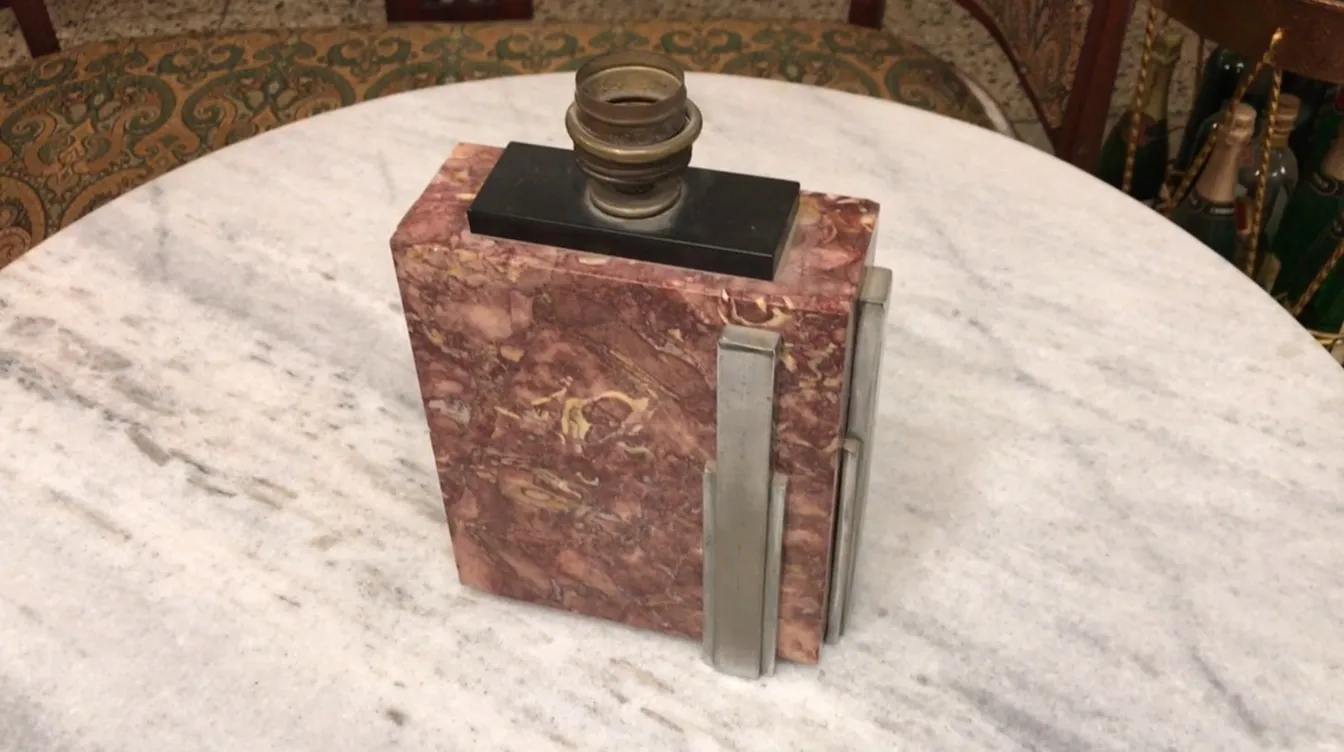 Antique table lamp Art Deco featuring a unique base