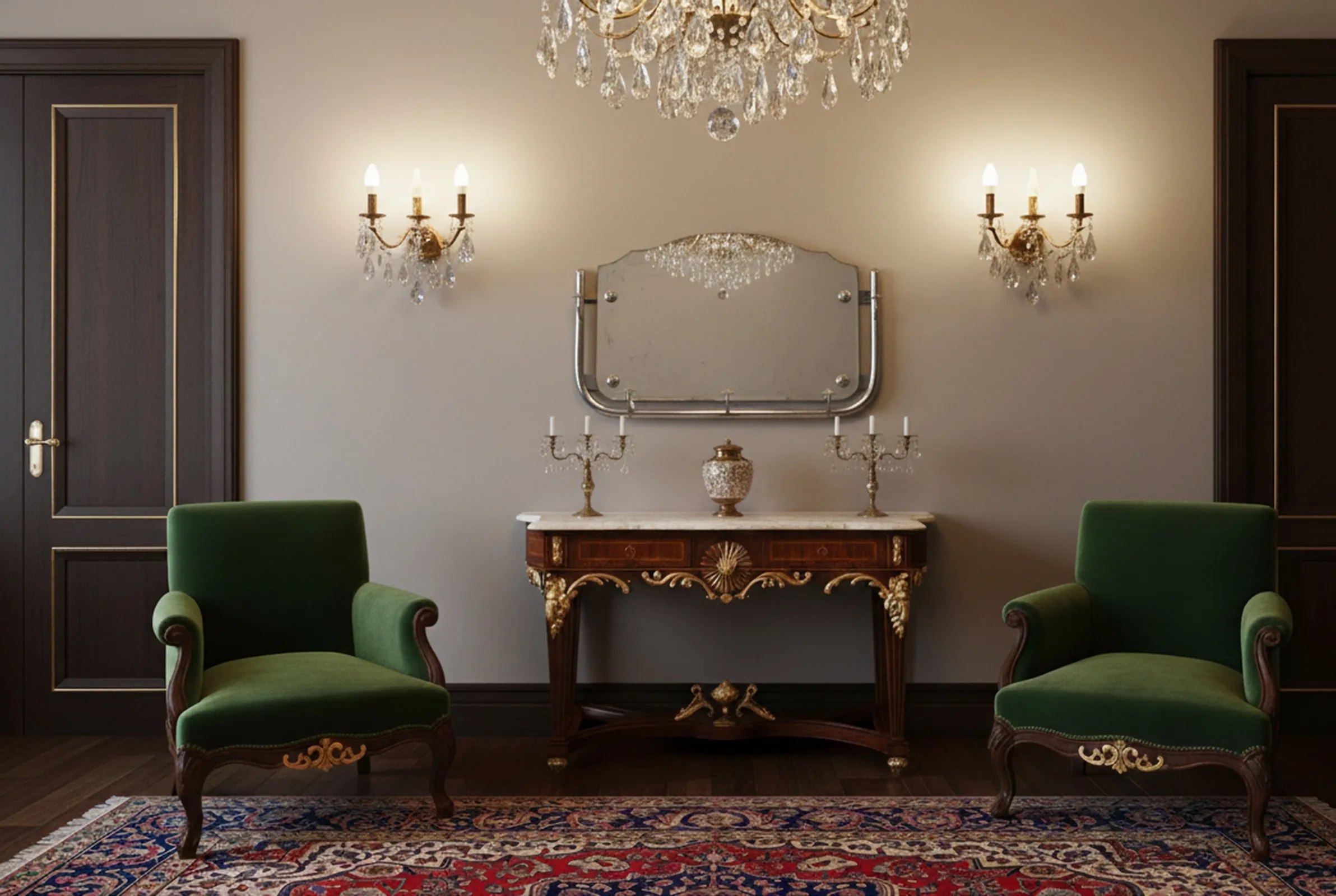 miroir antique décoratif dans un cadre élégant