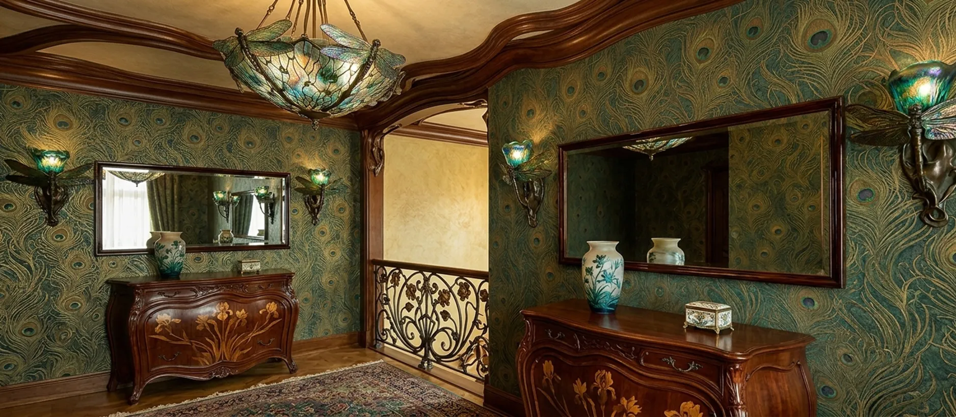 specchio antico decorativo in un ambiente elegante