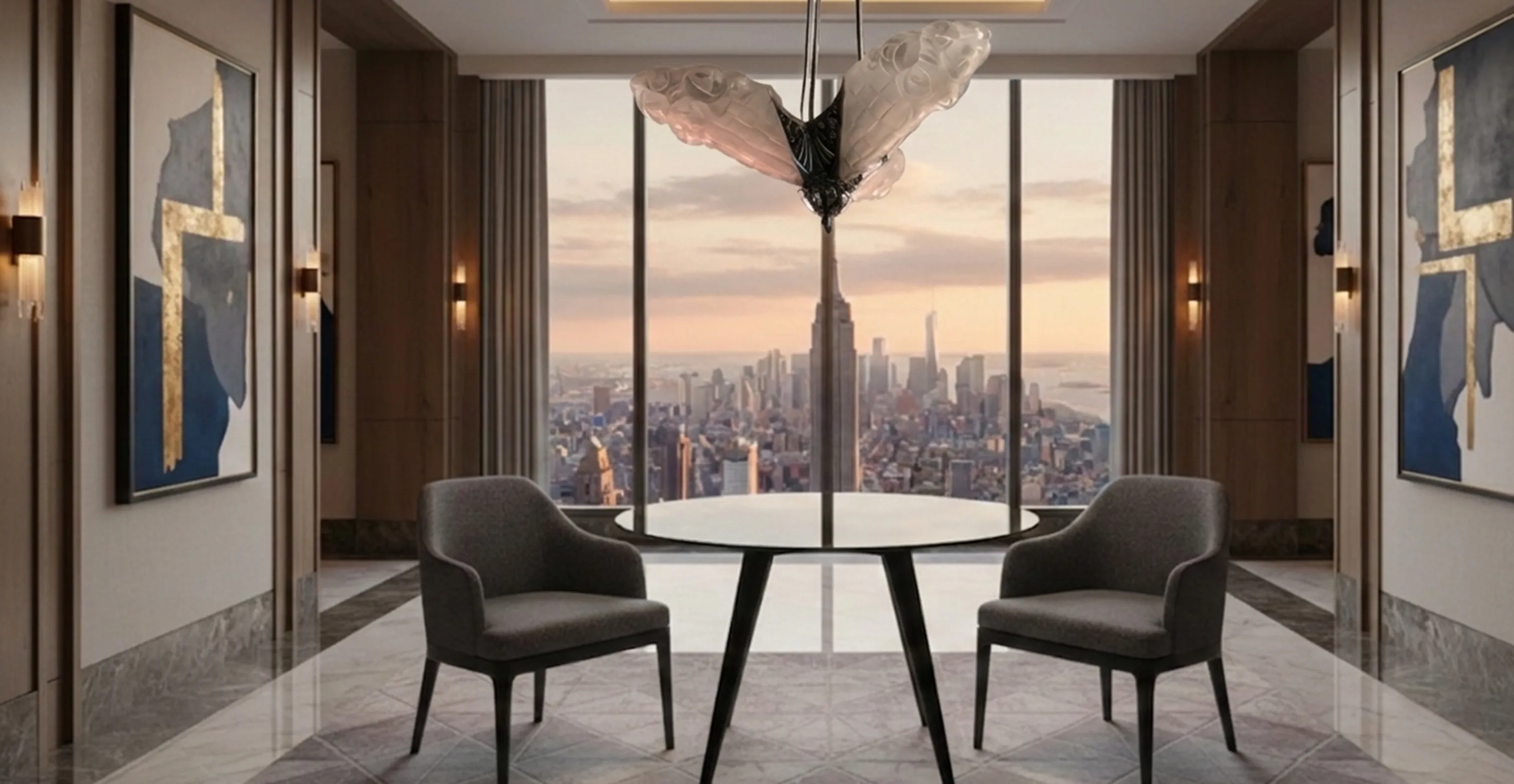 Lampada a sospensione antica Degue con design elegante in un contesto moderno