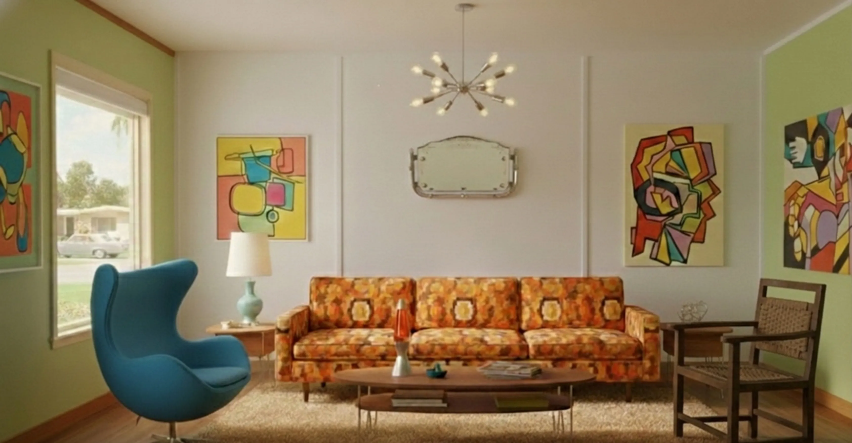 fauteuil ancien confortable dans un salon moderne