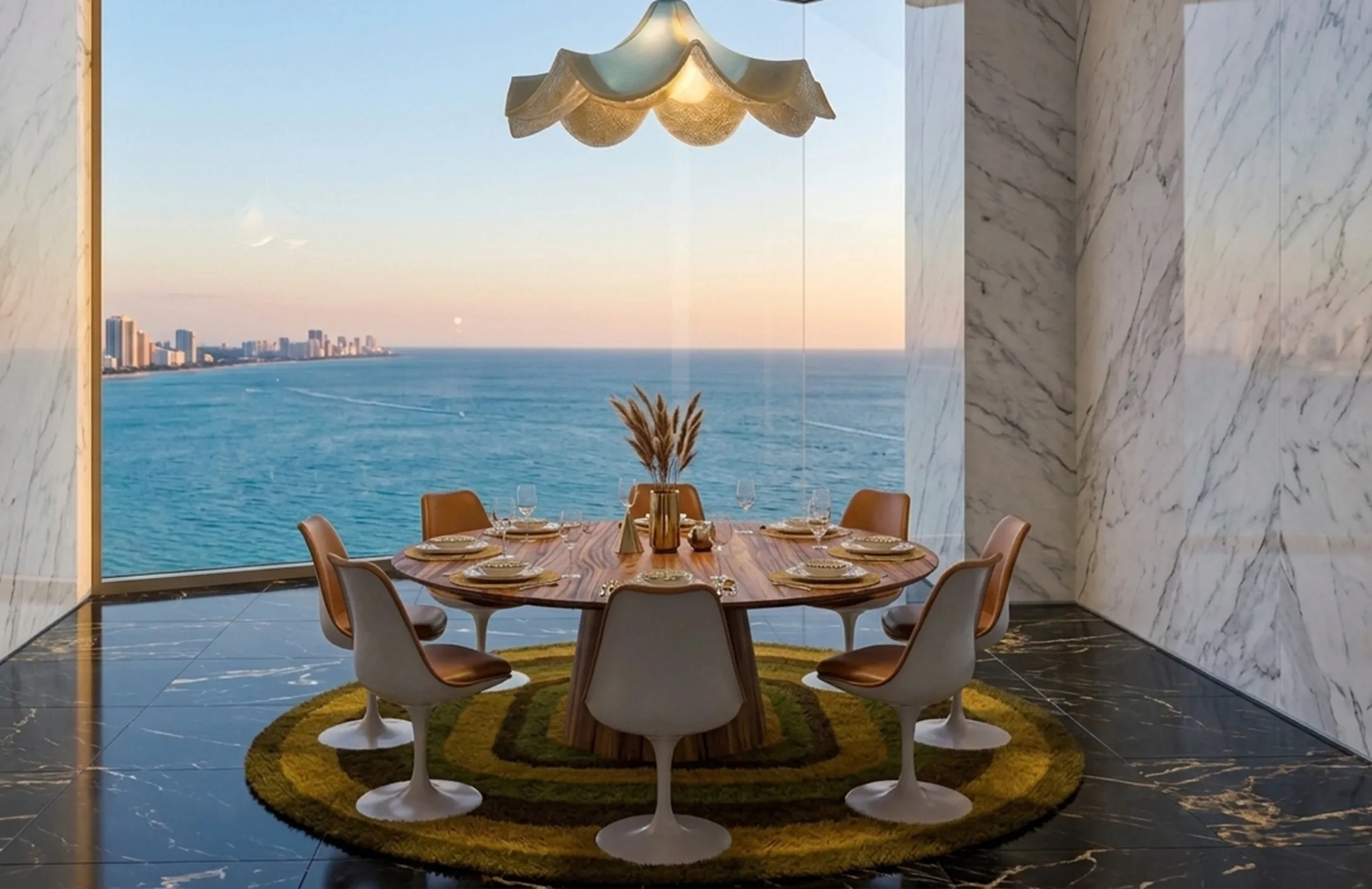 lustre ancien avec forme élégante, avec vue sur la mer