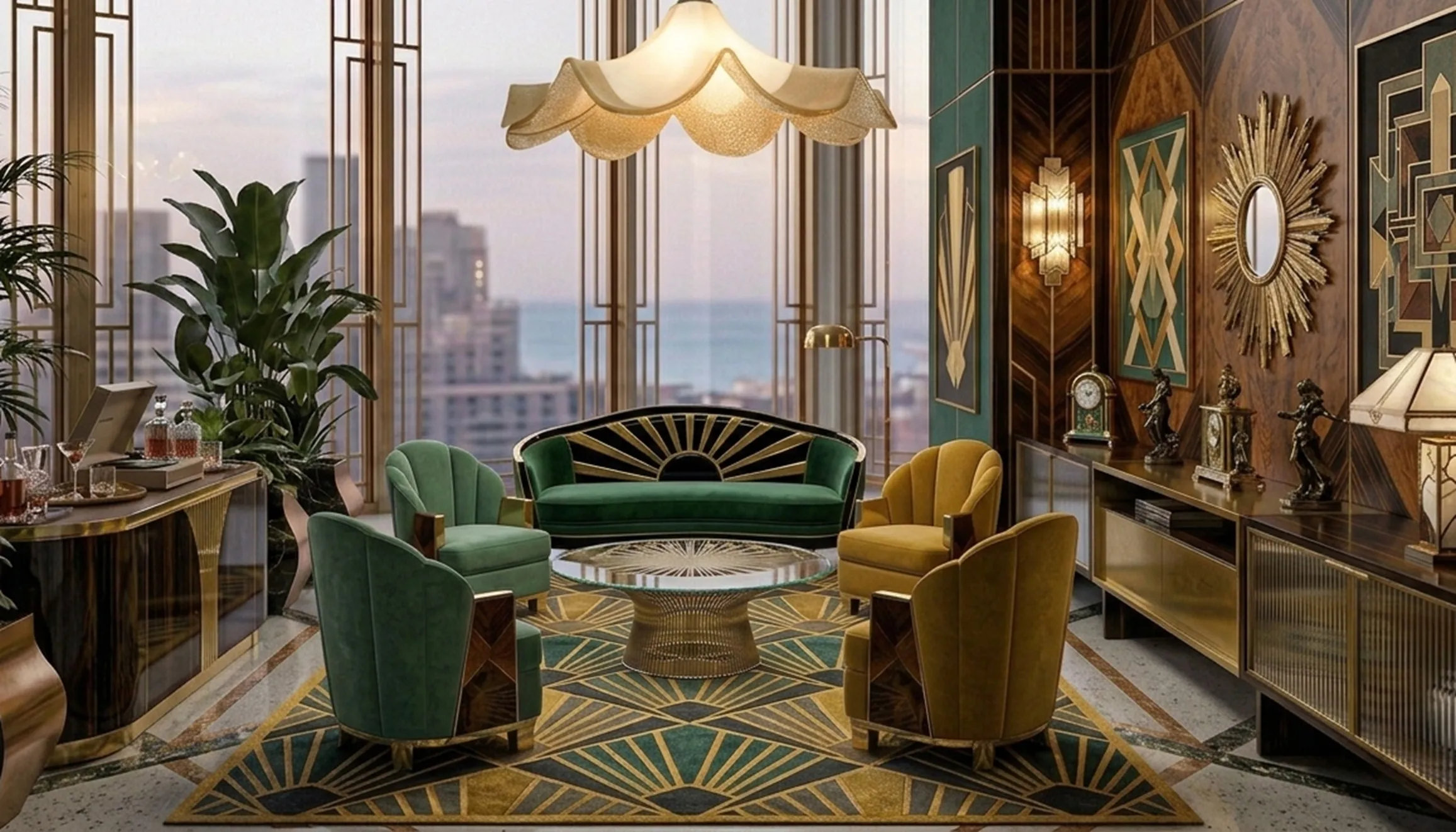 Lâmpada de teto antiga com design elegante em um ambiente luxuoso.