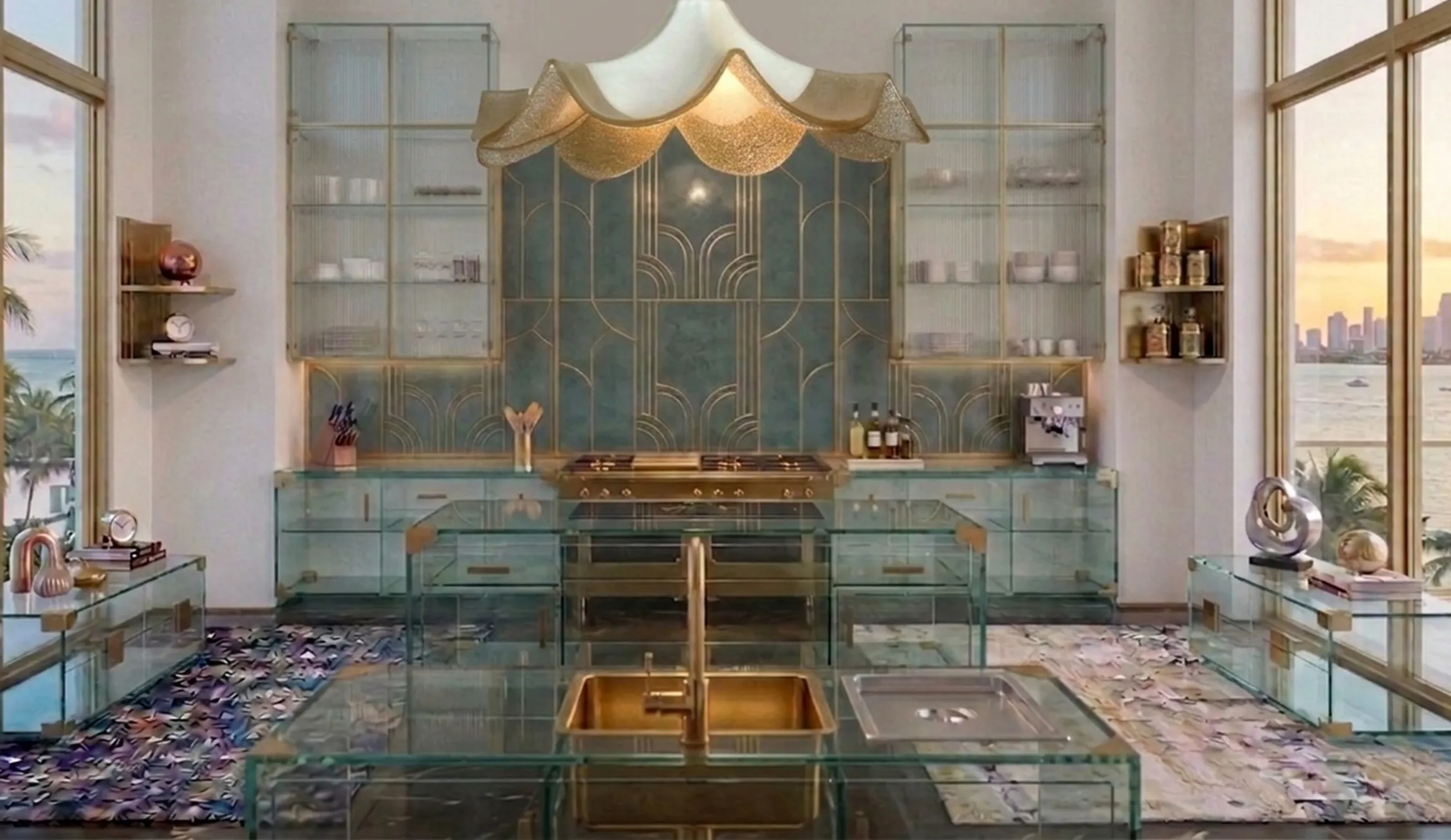 lustre ancien avec détails décoratifs dans un cadre élégant