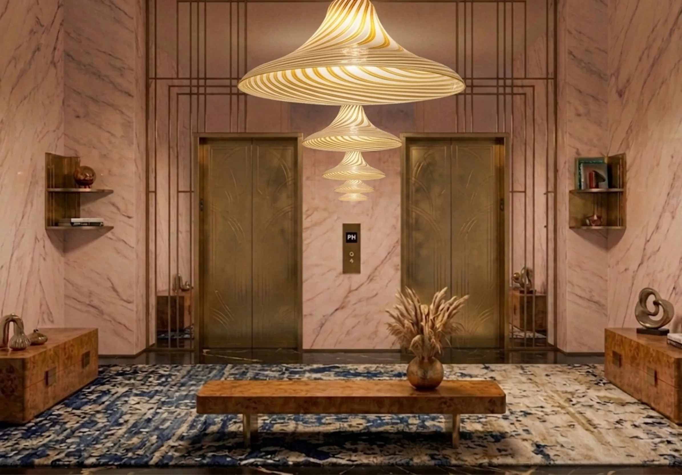 lampada de teto antiga, ambiente elegante com detalhes modernos secundários