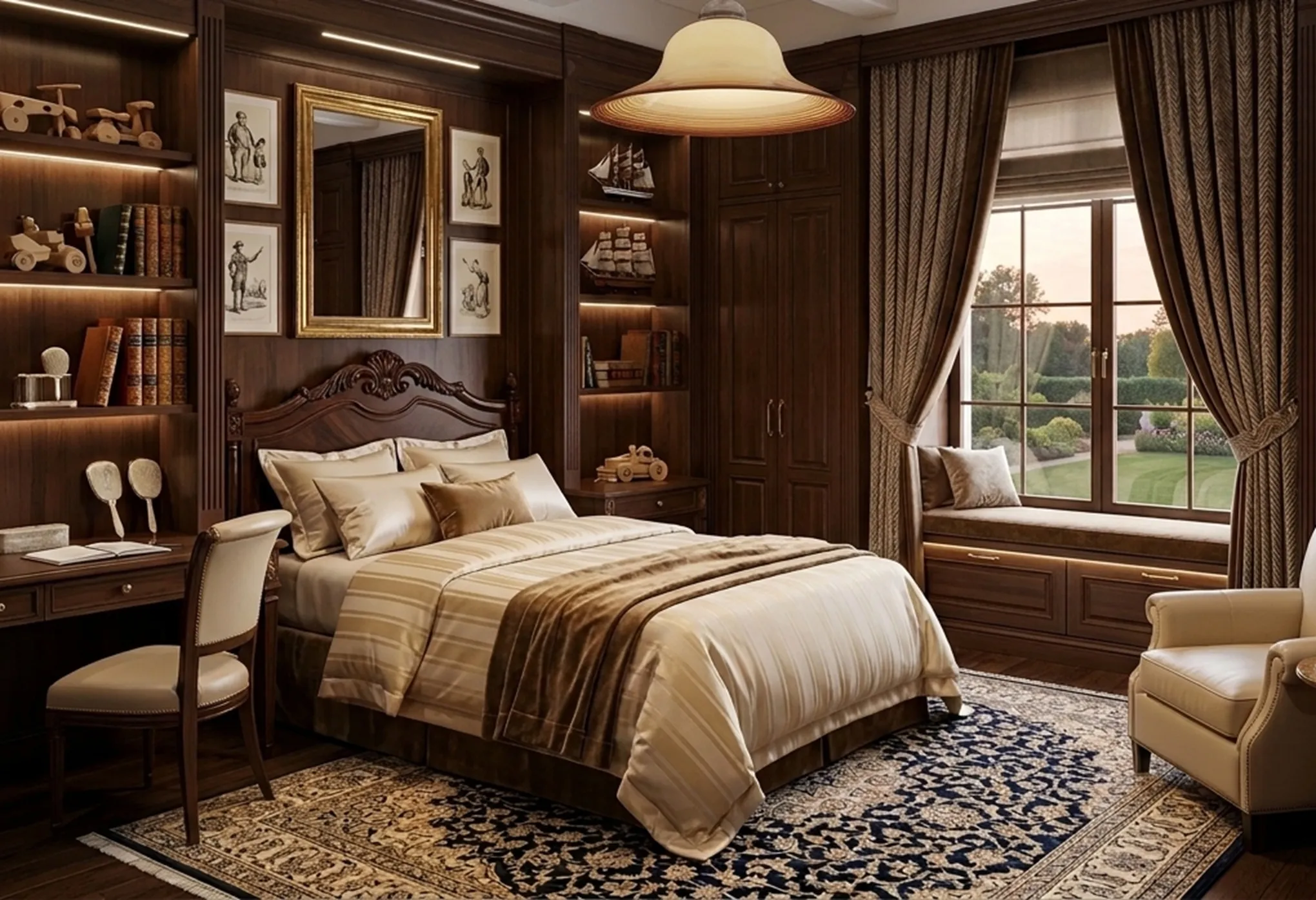 Details einer antiken Hängelampe in elegantem Ambiente