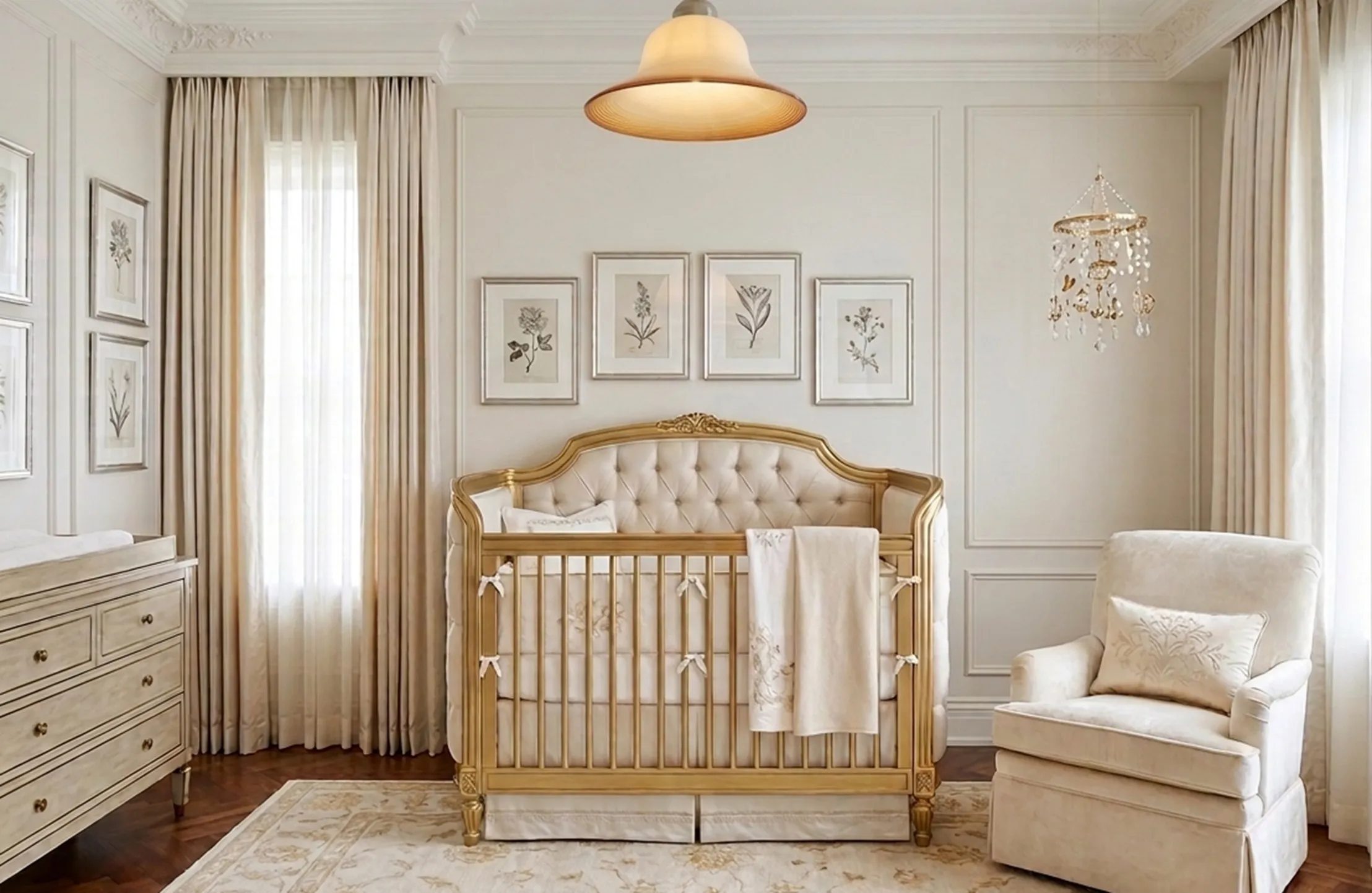 antique hanging lamp illuminating a modern room