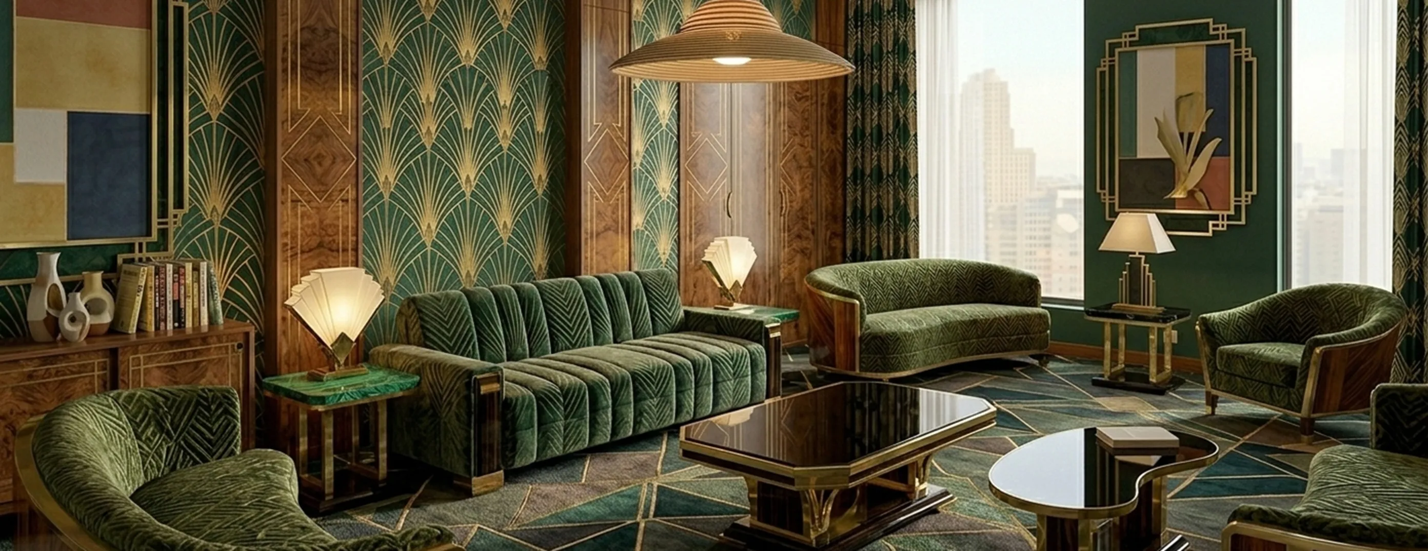 lampada a sospensione decorativa antica con design elegante in ambiente verde