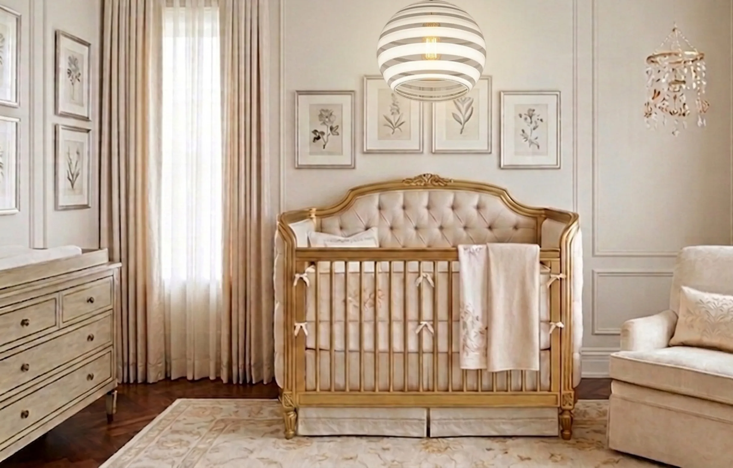 Lâmpada de teto antiga com um design em um ambiente iluminado e acolhedor