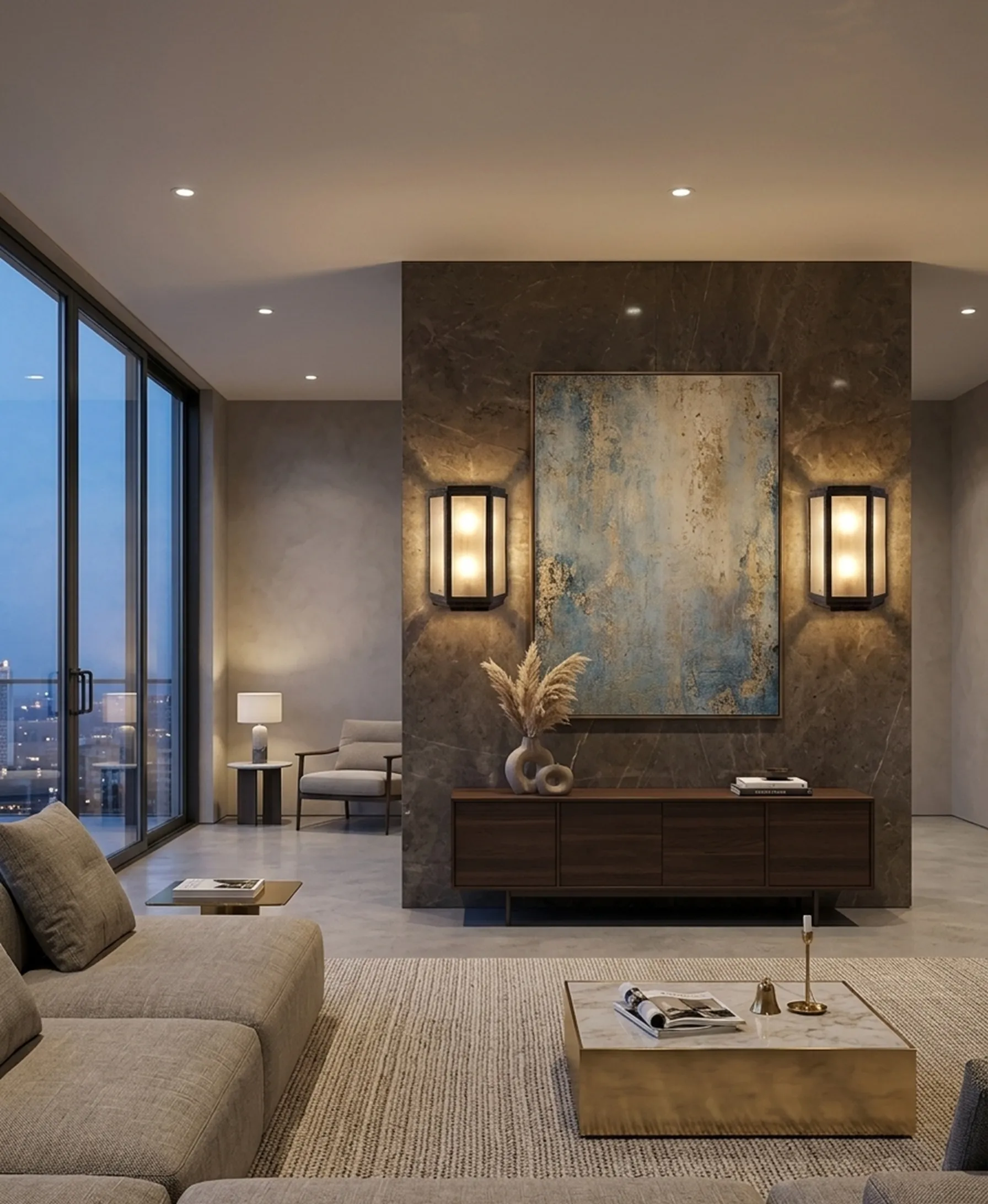 par de apliques antiguos con luz suave en la pared