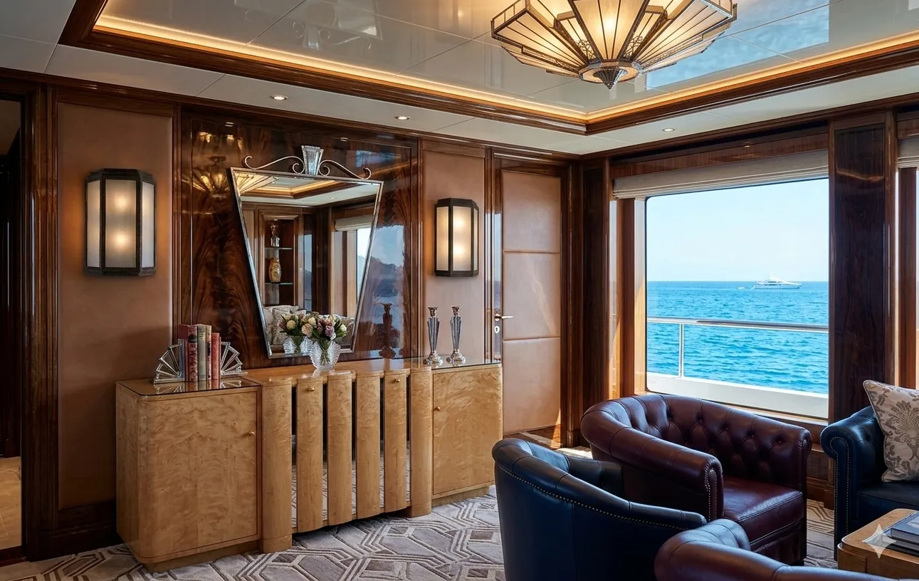 Antique pair of sconces in an elegant room, next to a mirror.