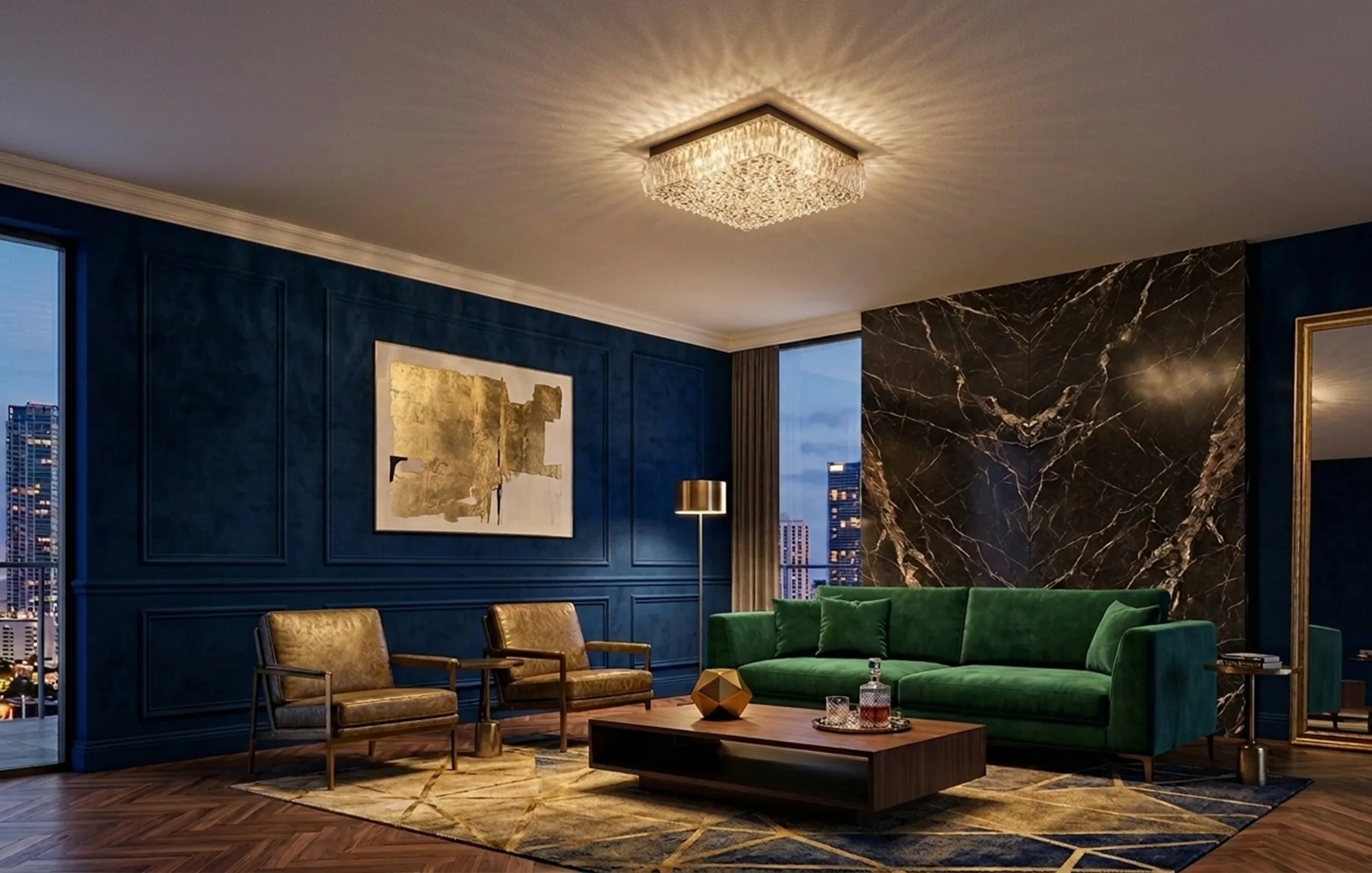 plafoniera antica con design elegante e illuminazione calda in stanza moderna