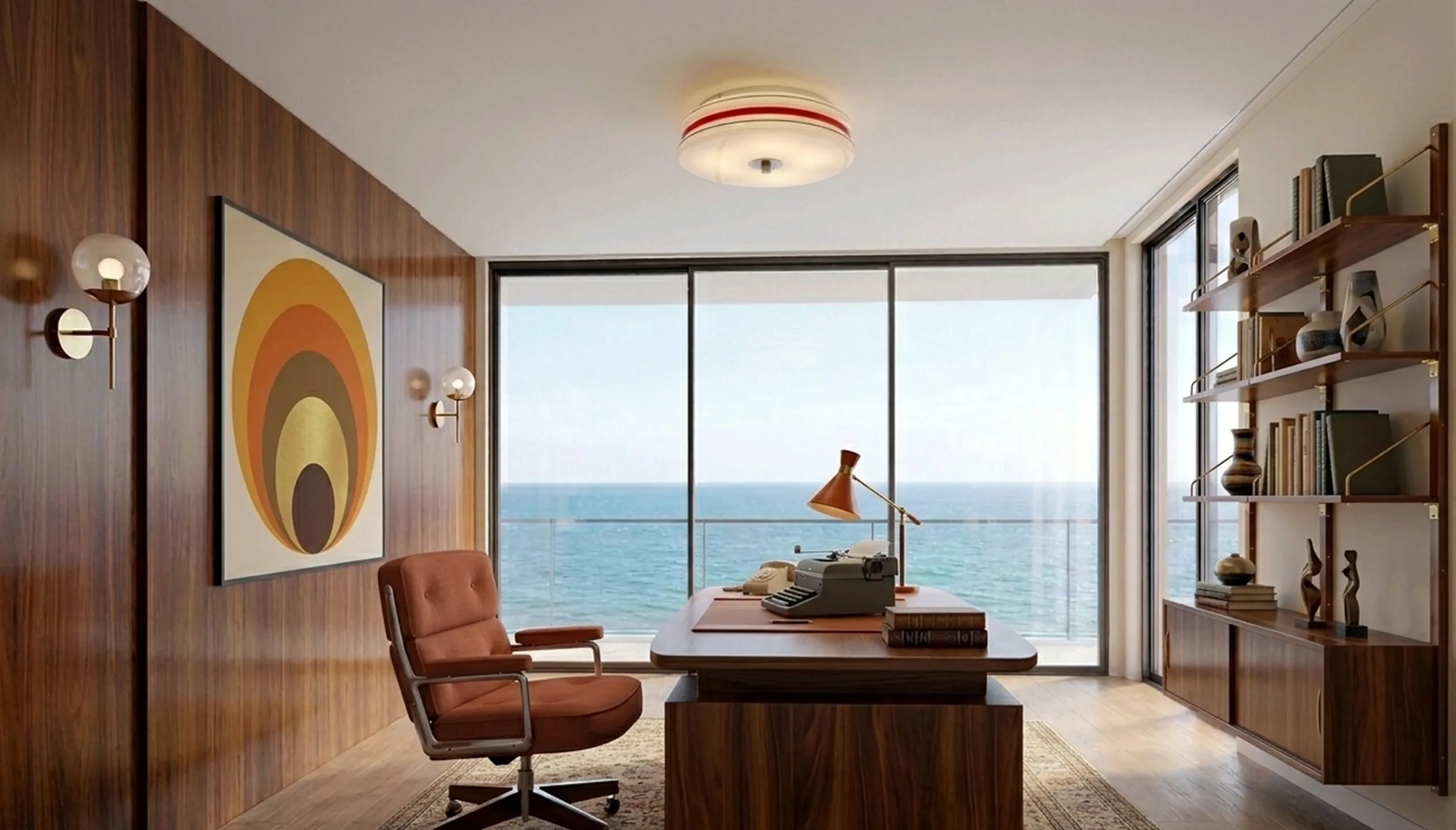 Antique ceiling light with unique design in modern room