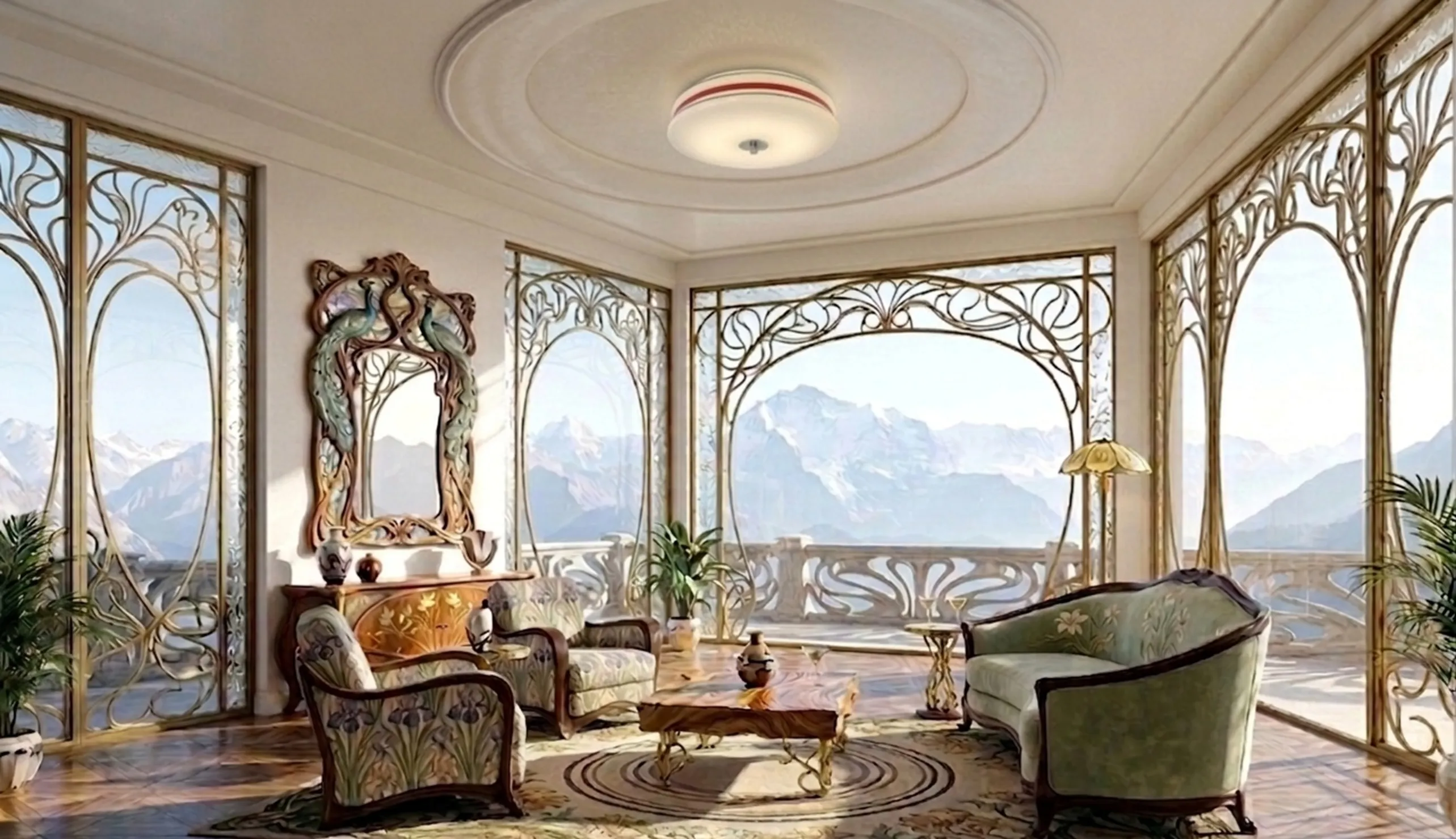 antique ceiling light providing ambiance in room