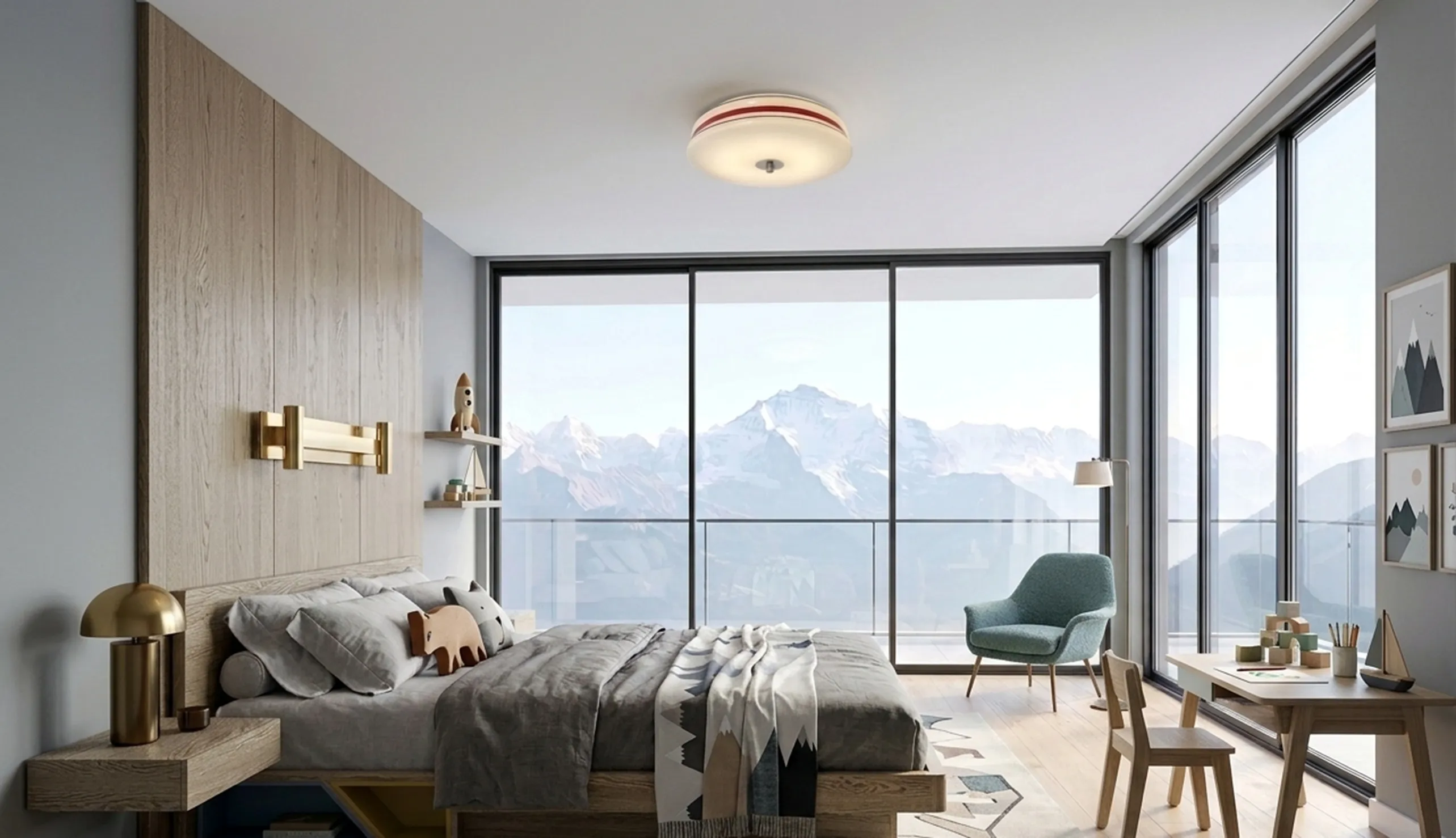 luz de teto antiga com design elegante em ambiente moderno