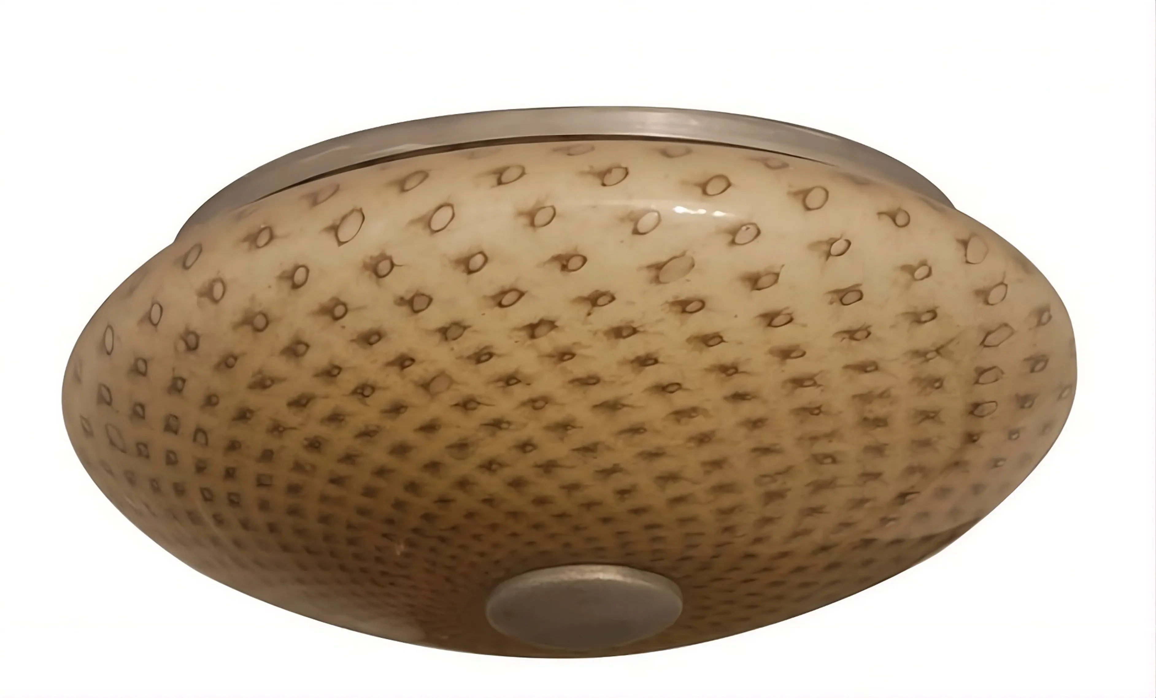 luz de teto antiga redonda com padrão distinto e cor clara, ambiente clássico