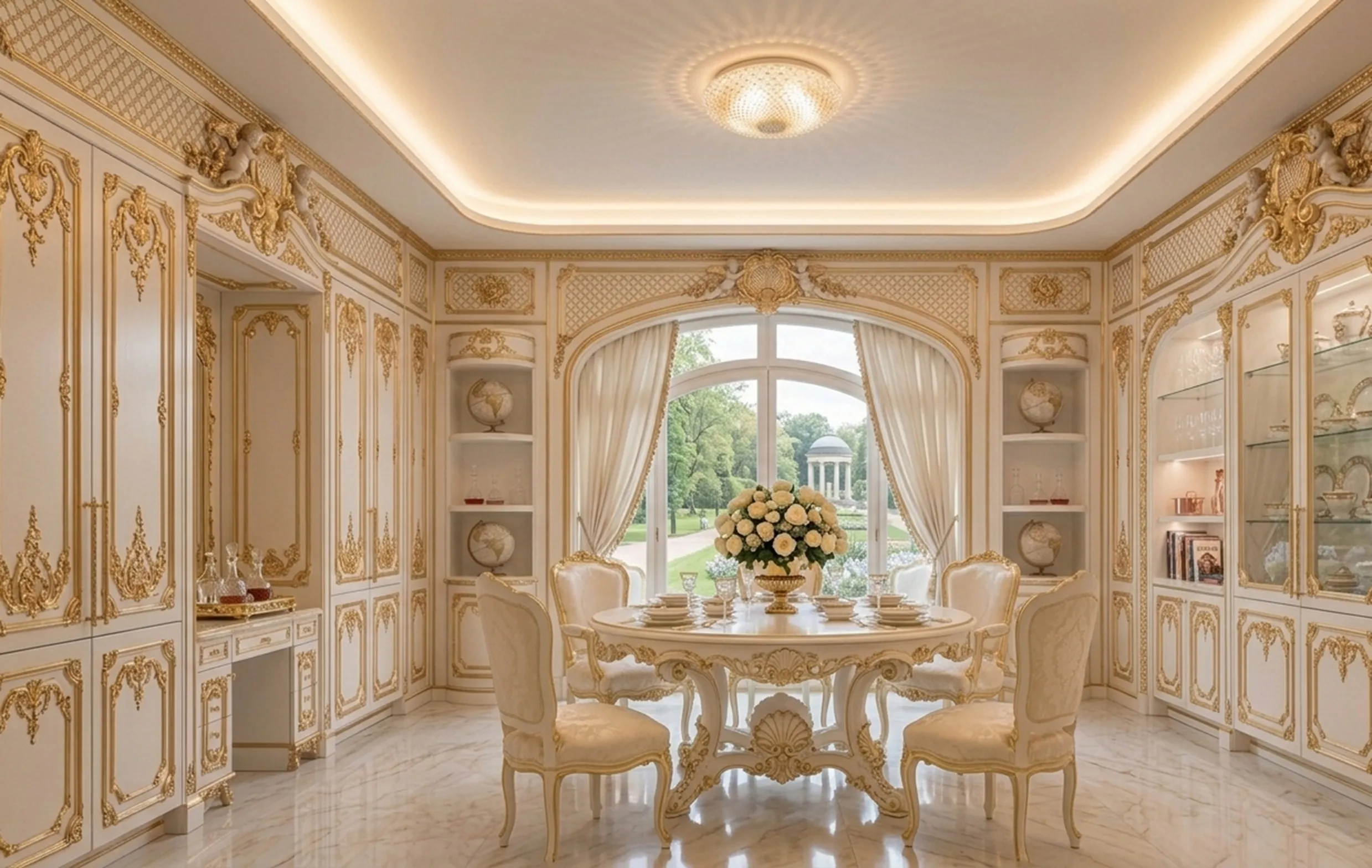 Plafón antiguo con diseño detallado y elegante, en una habitación iluminada