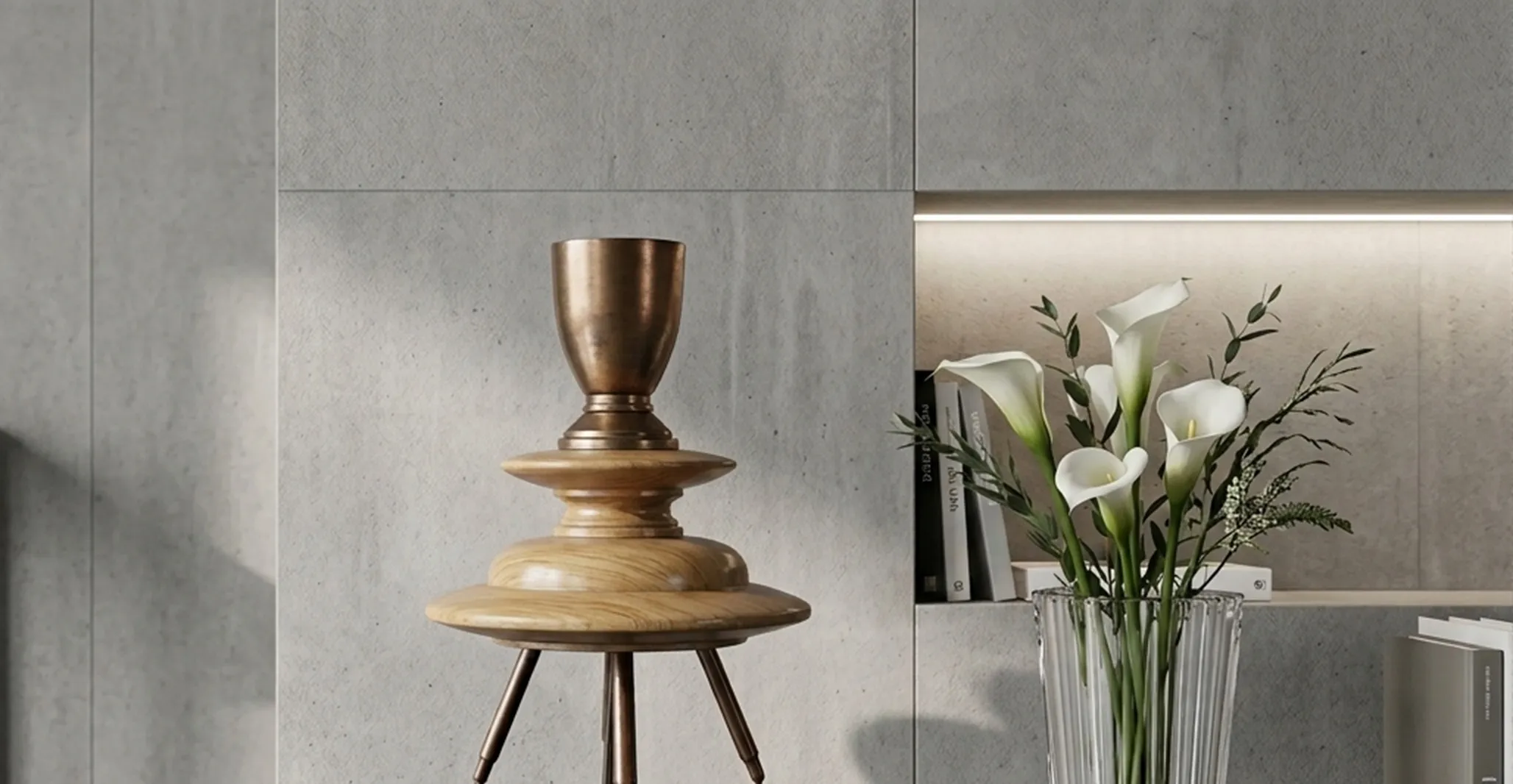 antique table lamp in a modern setting