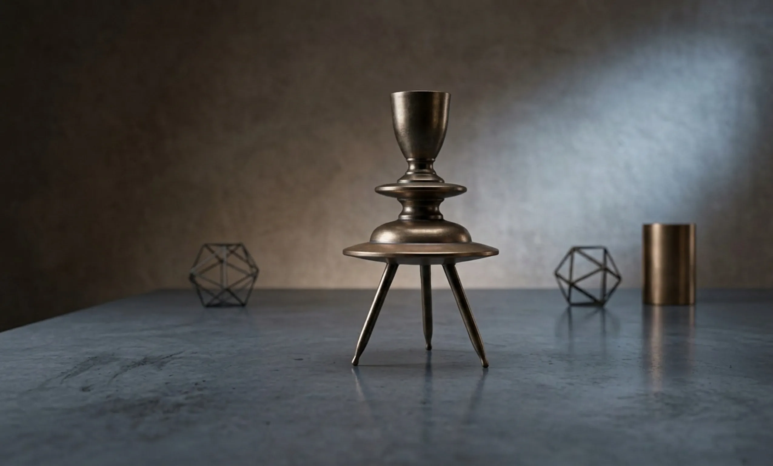 antique table lamp with decorative base, modern setting