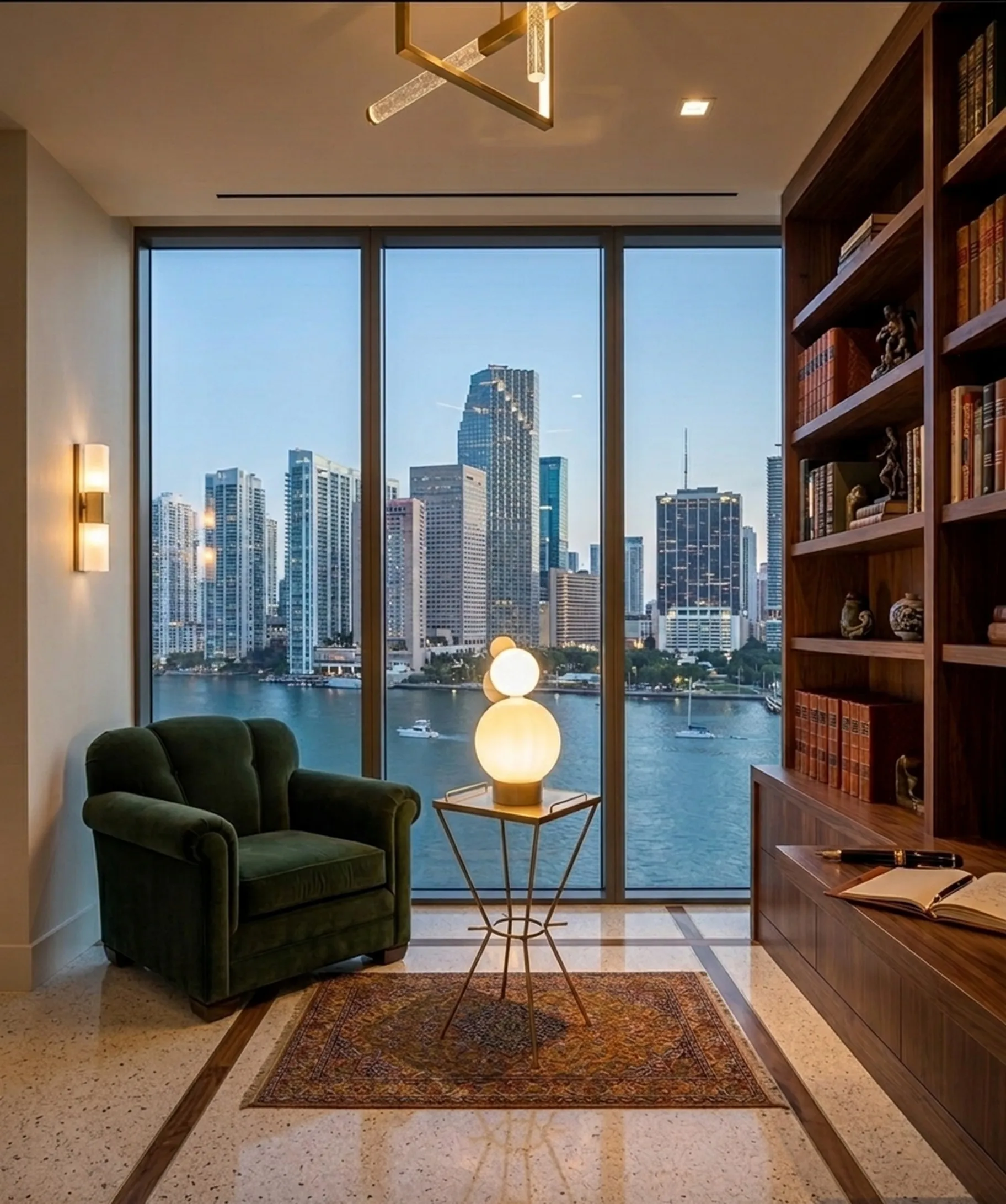 Lampada da tavolo antica con design elegante in un ambiente moderno