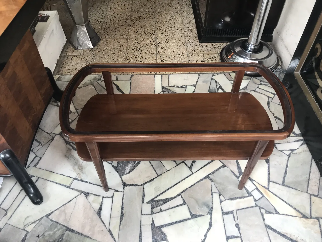 antique rectangular coffee table in classic setting