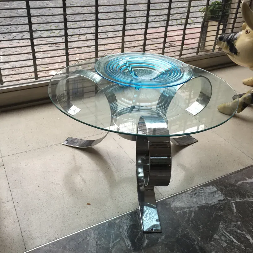 antique coffee table with innovative design in a modern room