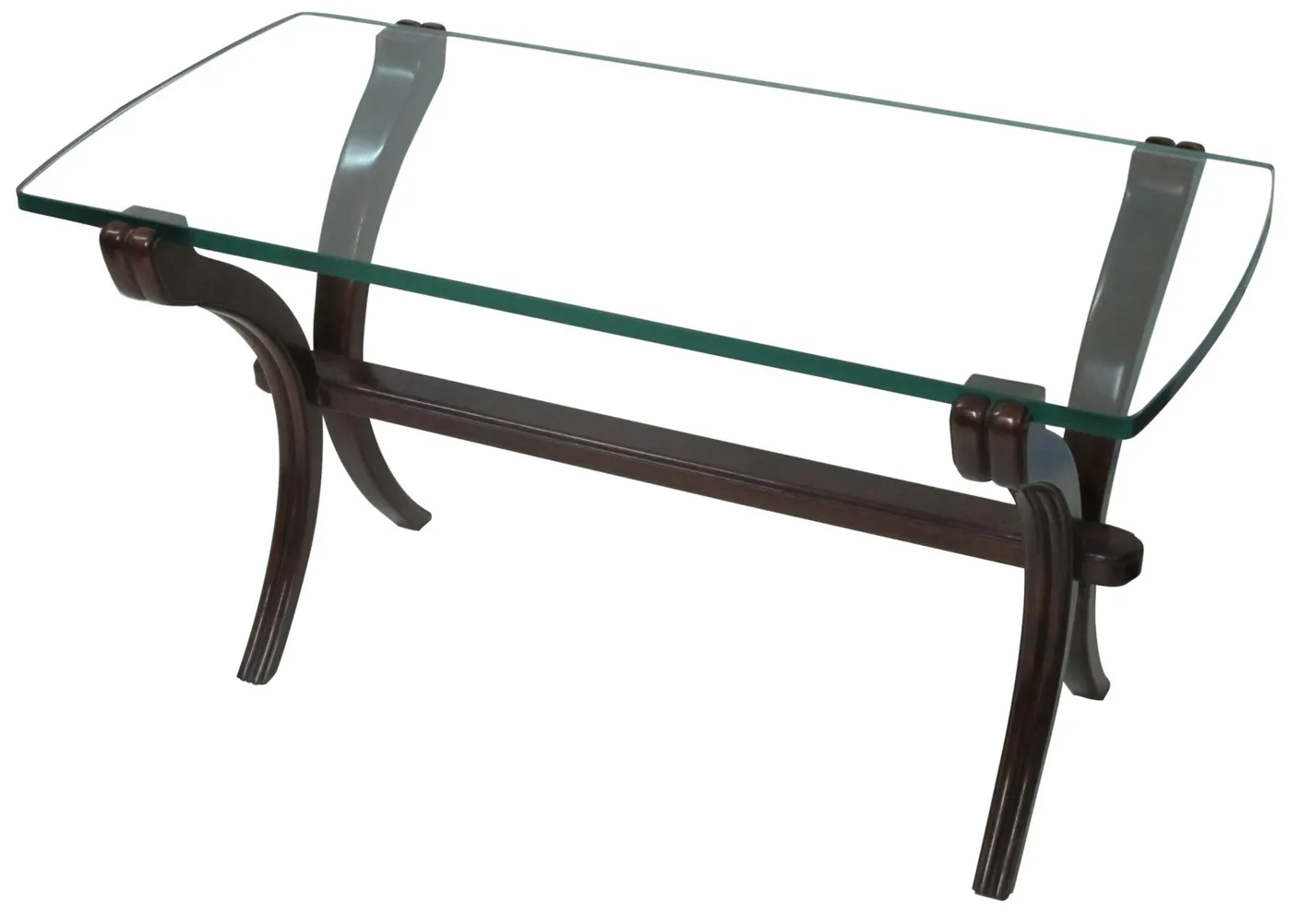mesa ratona antigua con superficie de cristal en un ambiente cálido