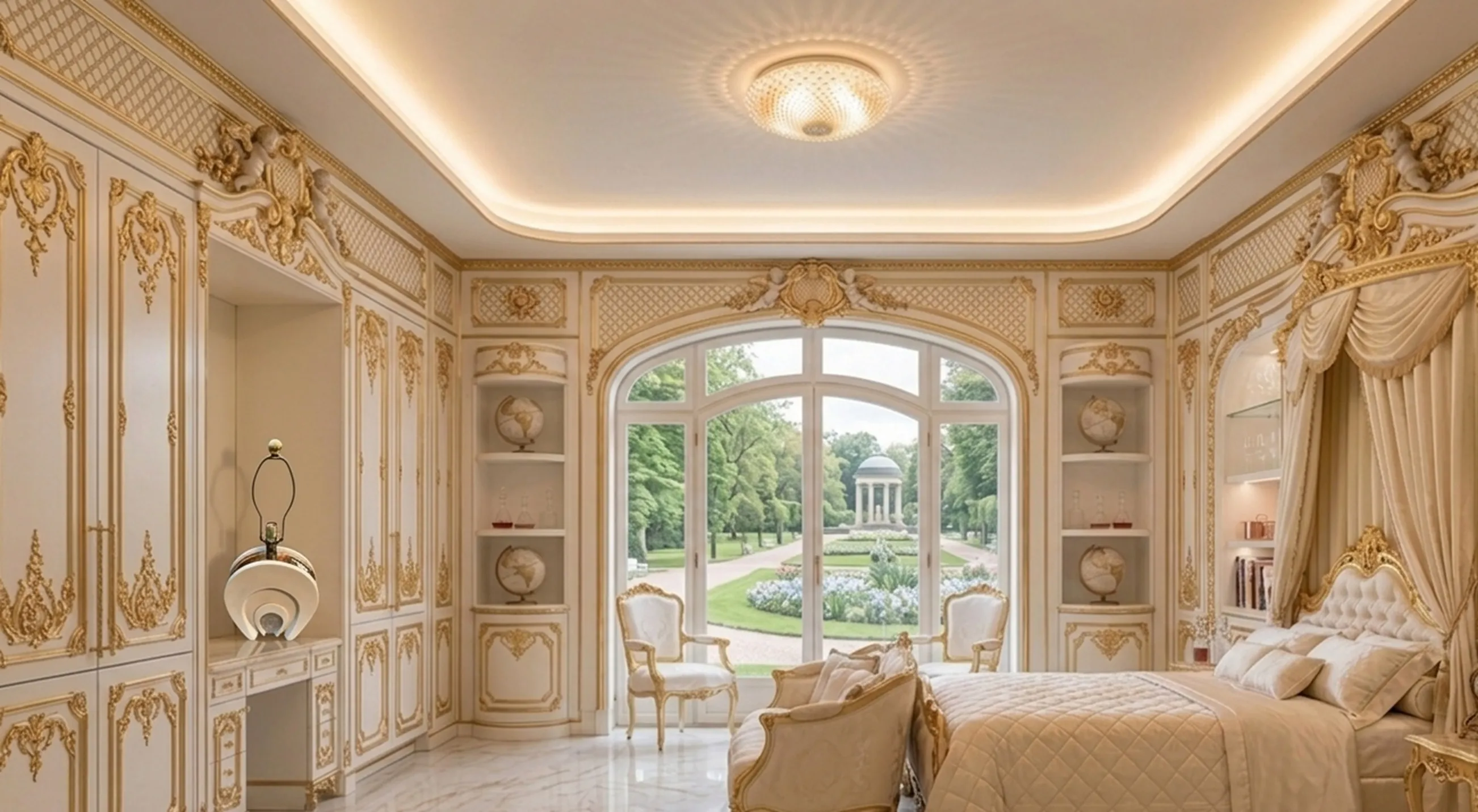 antike Tischlampe mit elegantem Design in einem Raum