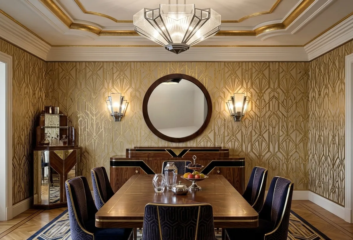 specchio rotondo antico in un ambiente decorativo