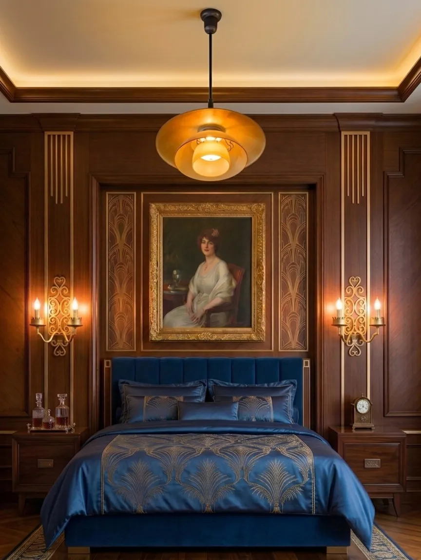 Par de apliques antiguos con detalles ornamentales en habitación elegante.