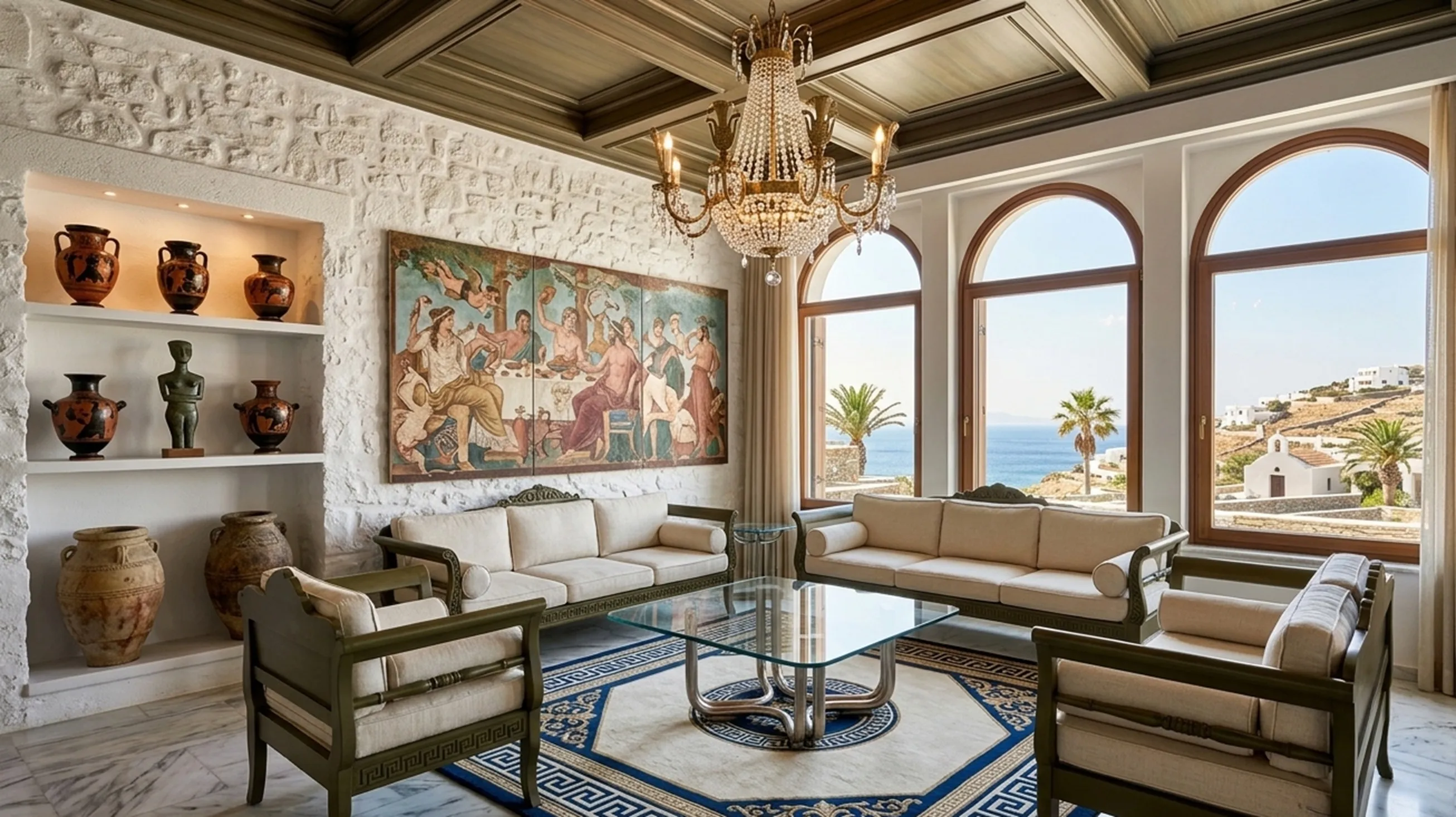 antique coffee table in a classic styled room