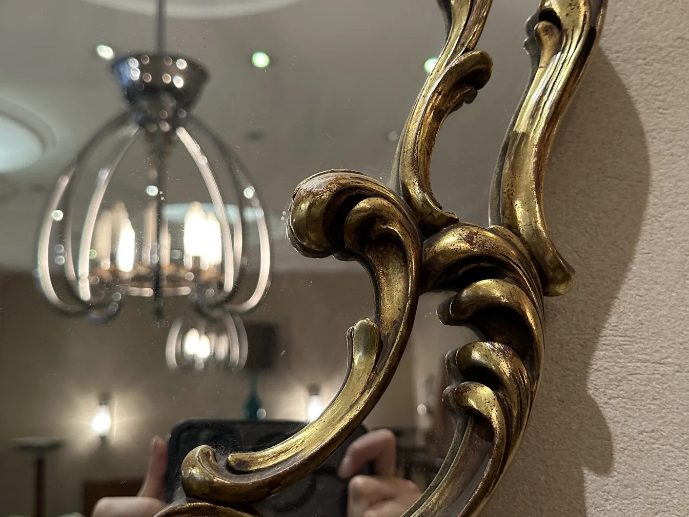 antique mirror with decorative and elegant frame