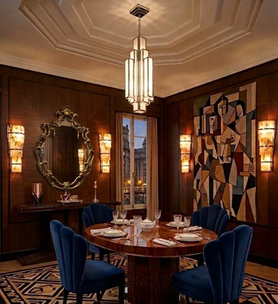 miroir ancien décoratif dans une pièce élégante avec de l'art