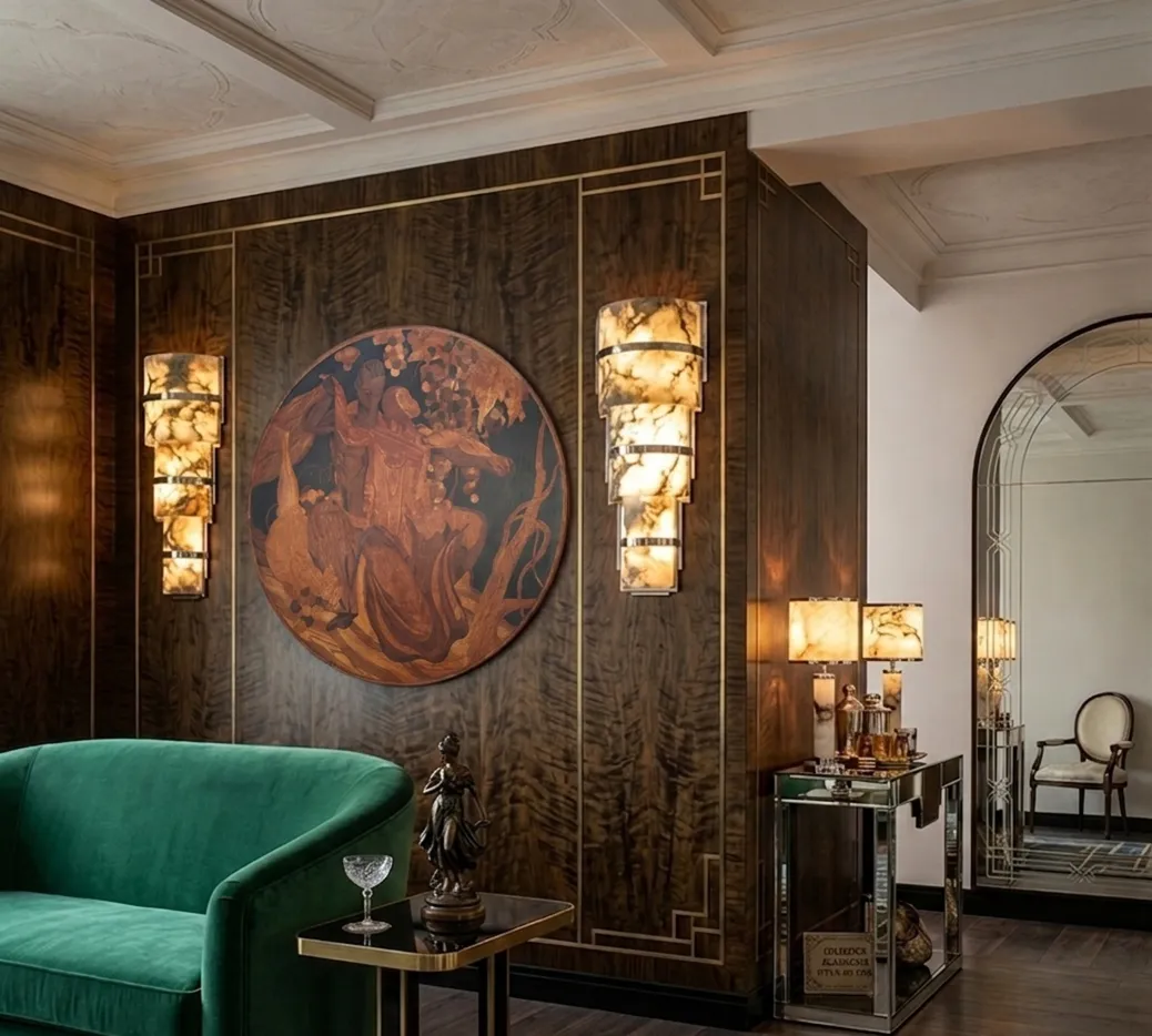 œuvre de marqueterie antique dans un cadre élégant