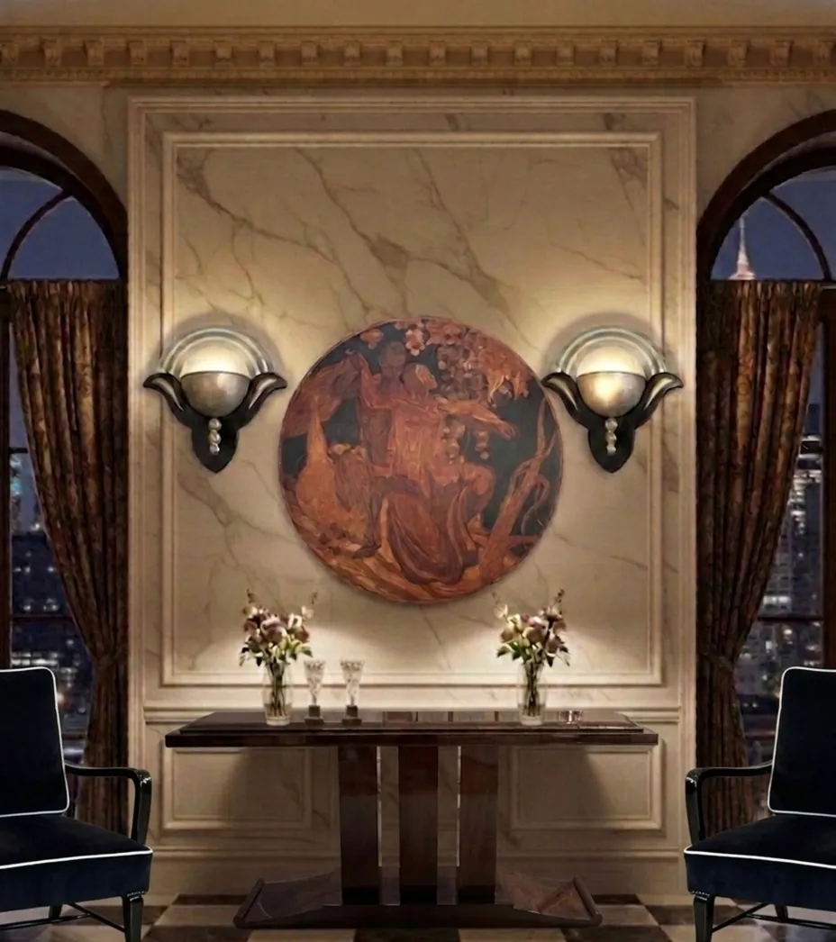 antique marquetry art in wall decor