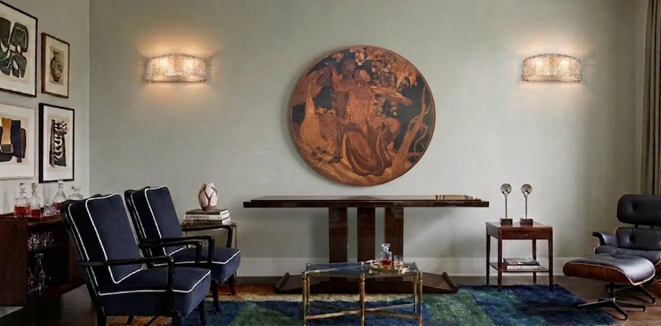 Antico intarsio decorativo in un ambiente elegante.