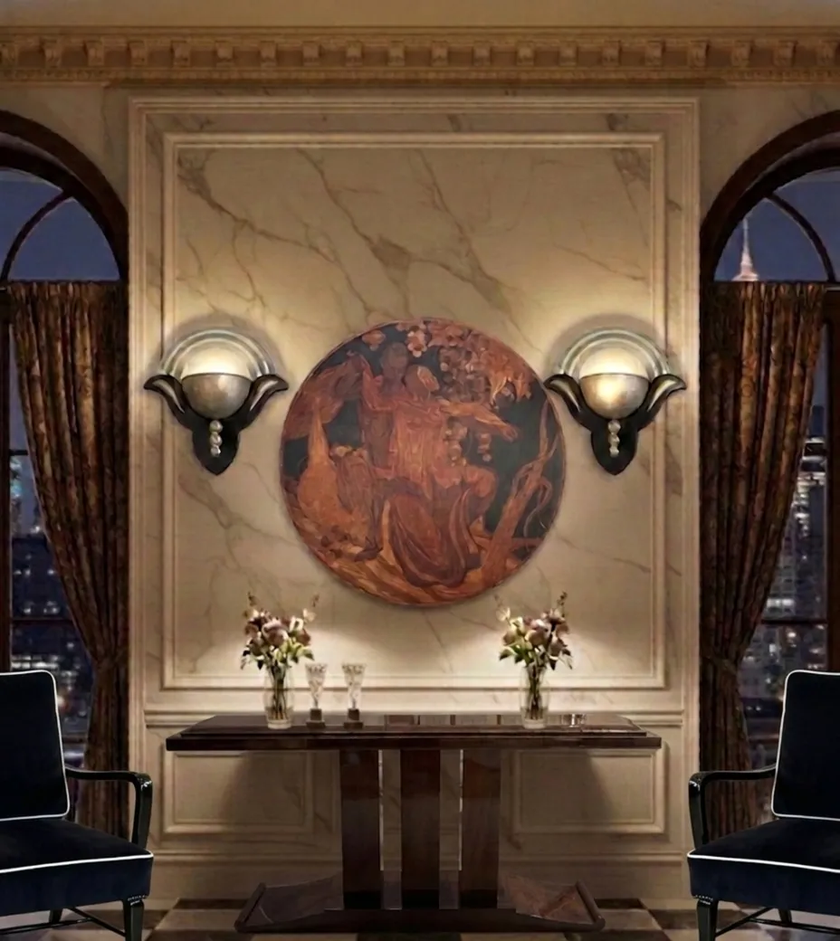 two antique armchairs in a stylish living room decor