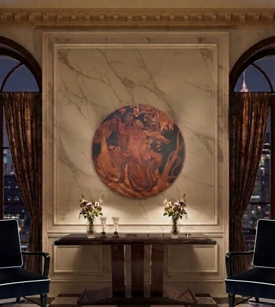 Due poltrone antiche in un ambiente elegante con fiori